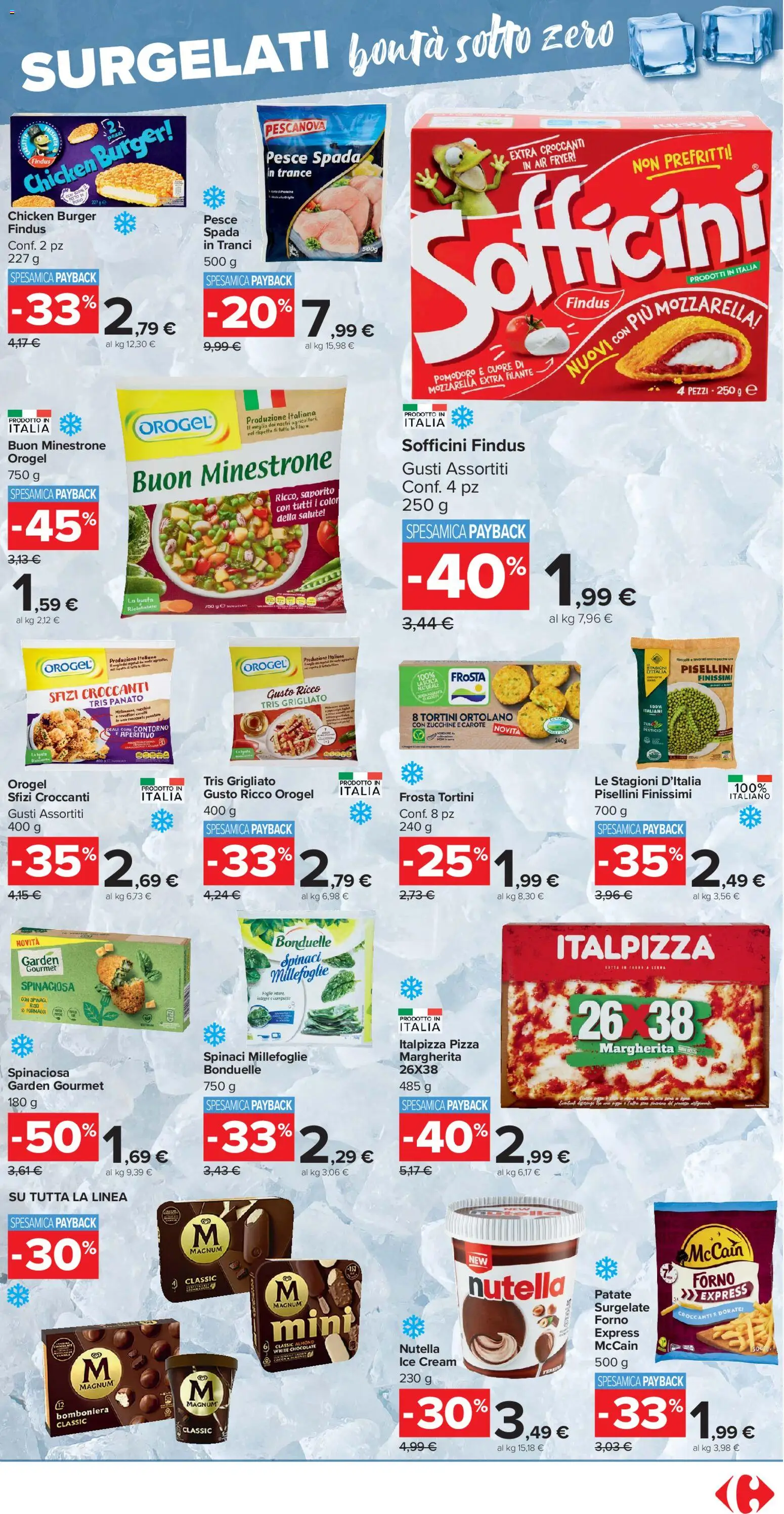 Volantino Carrefour del 17.11.2025 | Pagina: 11 | Prodotti: Minestrone, Pizza, Zucchine, Aperitivo