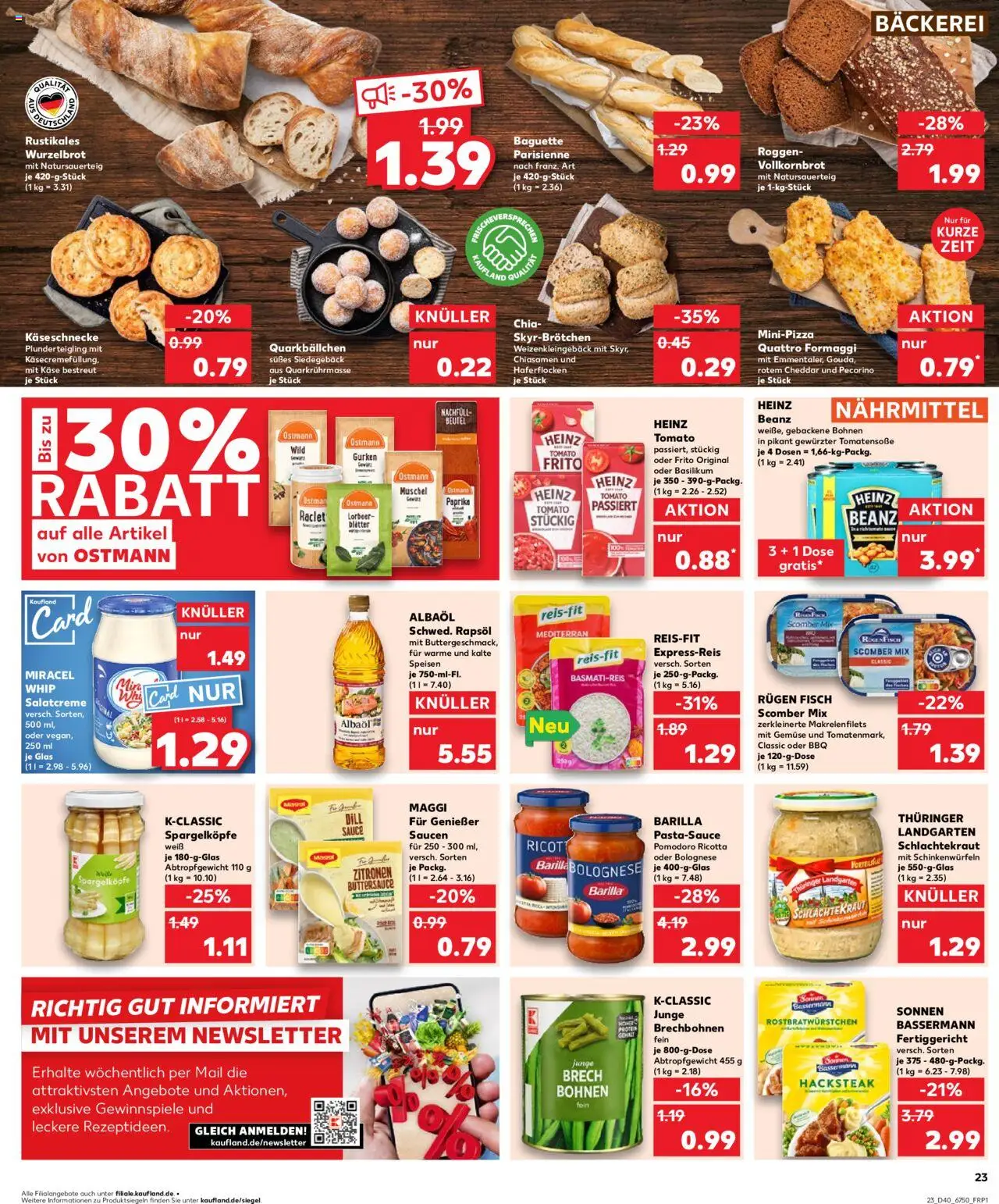 Kaufland prospekt Berlin	 – gültig ab 05.10.2025 | Seite: 23 | Produkte: Bäckerei, Rapsöl, Gemüse, Paprika