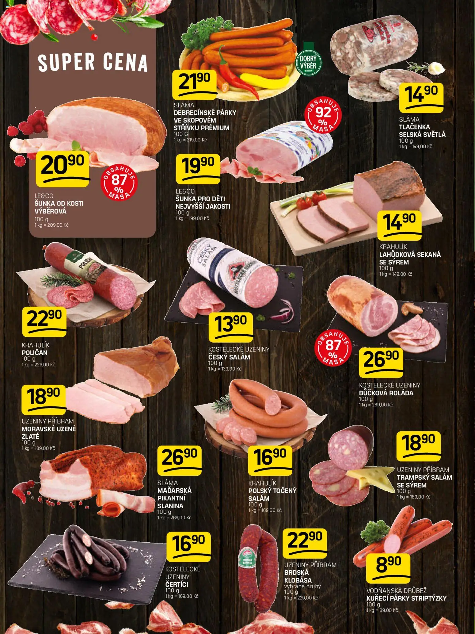 Flop leták od 28.01.2026 | Strana: 2 | Produkty: Salám, Sekaná, Uzeniny, Moravské uzené