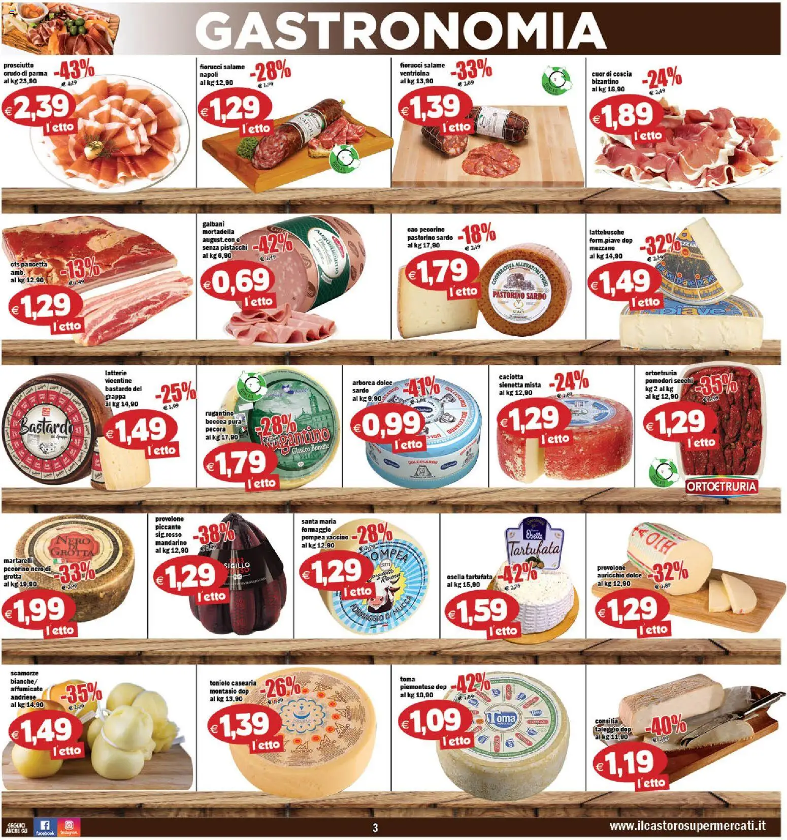 Volantino Il Castoro del 07.04.2026 | Pagina: 3 | Prodotti: Prosciutto Crudo, Salame, Mortadella, Grappa