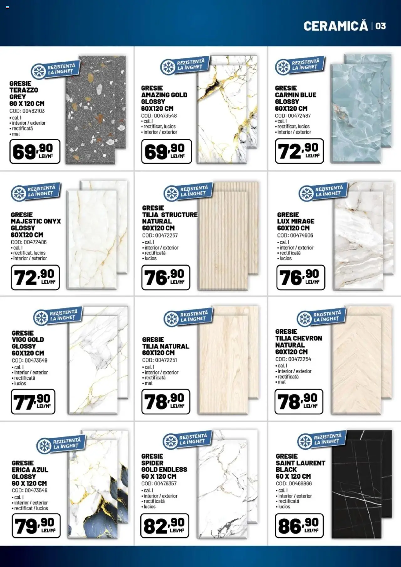 Noul catalog Ambient – valabil de la 01.10.2025 | Pagină: 3 | Produse: Gresie