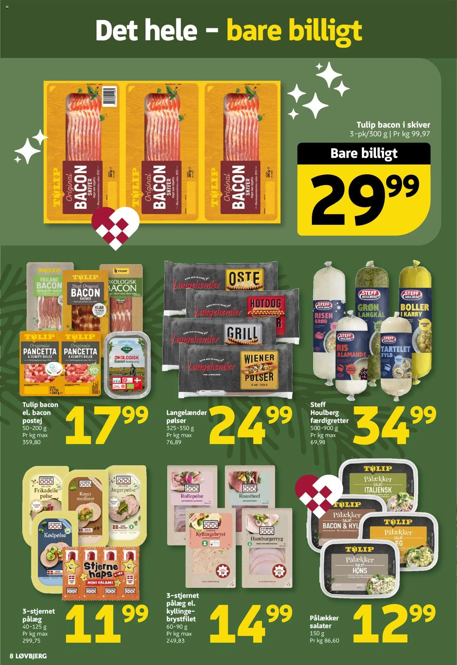 Løvbjerg tilbudsavis – gyldig fra 05.12.2025 | Side: 8 | Produkter: Pålæg, Leverpostej, Hamburgerryg, Roastbeef