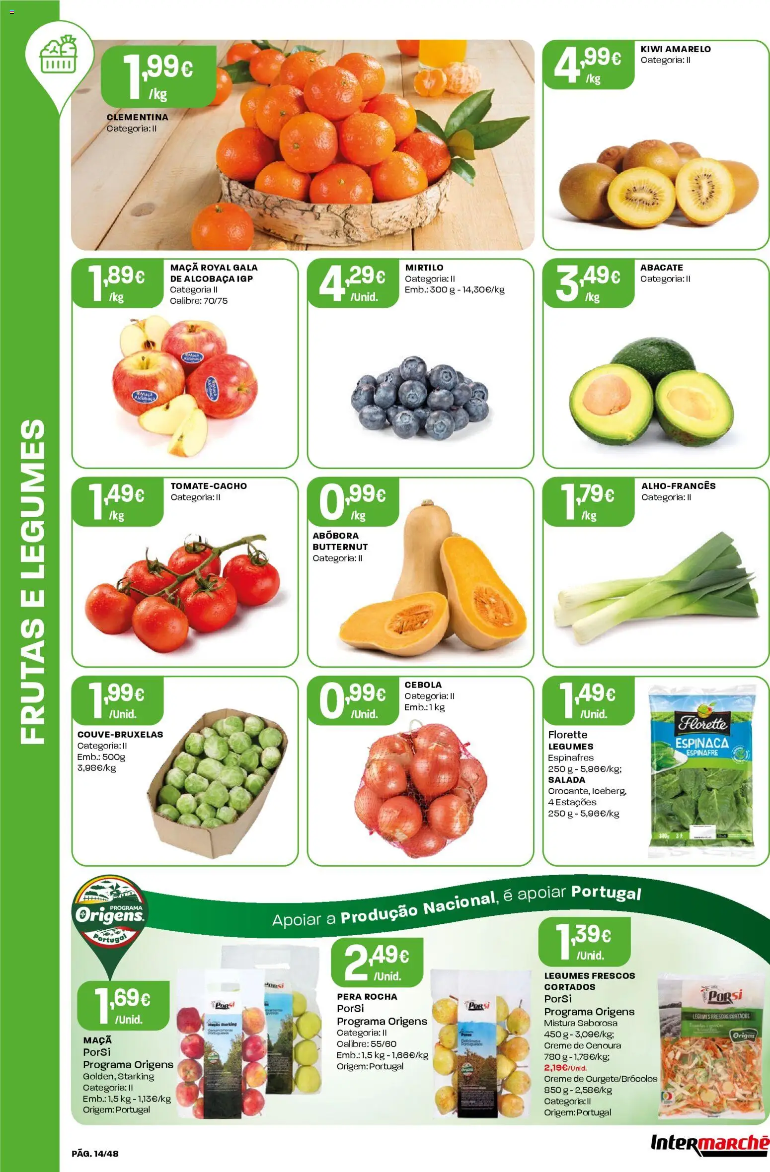 Intermarché folheto │ válido de 11.12.2025 | Página: 14 | Produtos: Peras, Abacate, Kiwi, Creme
