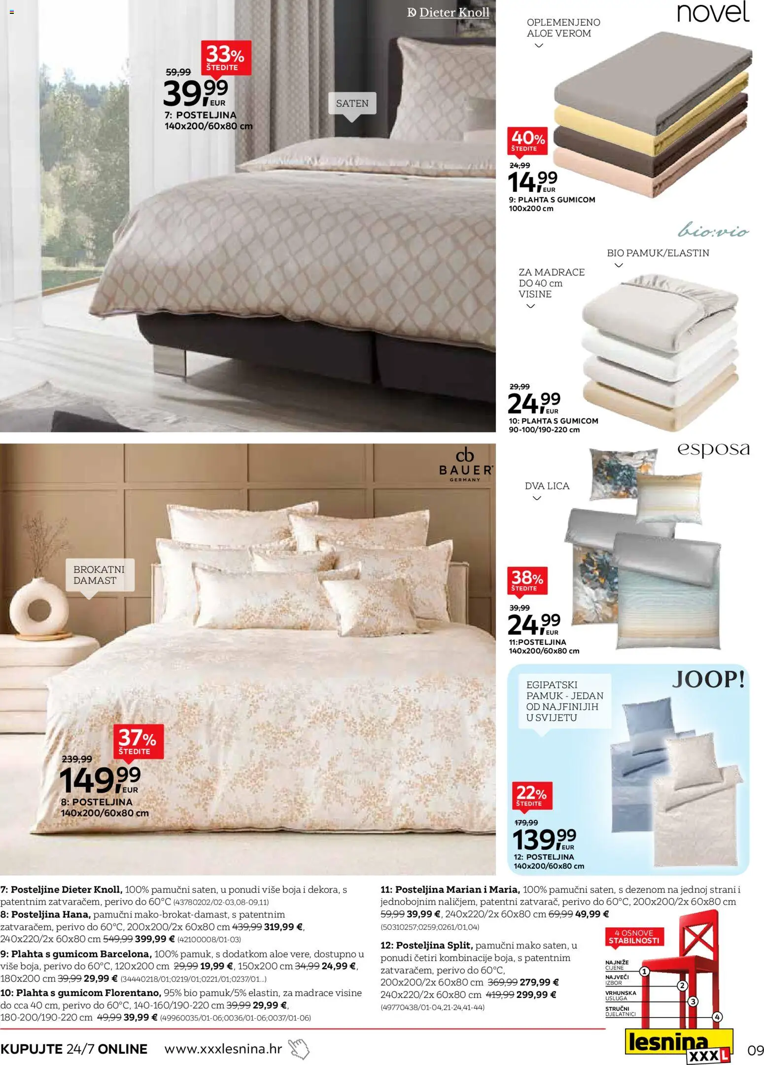 Lesnina katalog | vrijedi od 24.02.2026 | Stranica: 9 | Proizvodi: Plahta, Posteljina