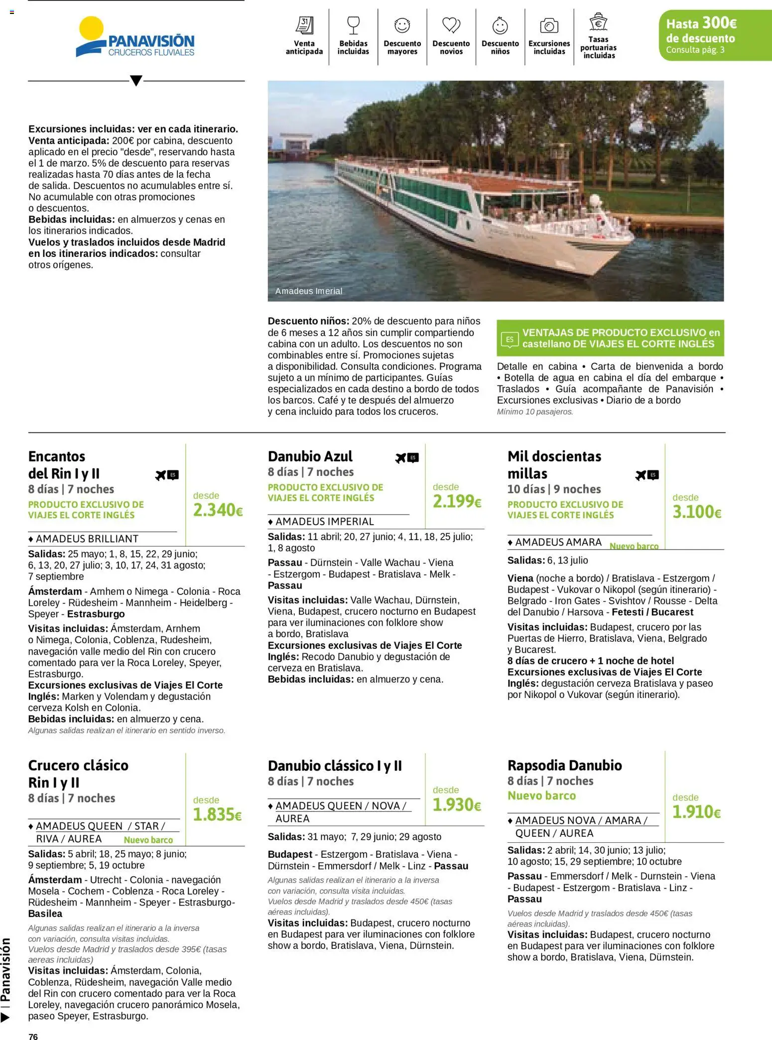 Viajes El Corte Inglés Semana del Crucero │ válido desde el 07.01.2026 | Página: 77 | Productos: Colonia, Botella de agua, Café, Cerveza