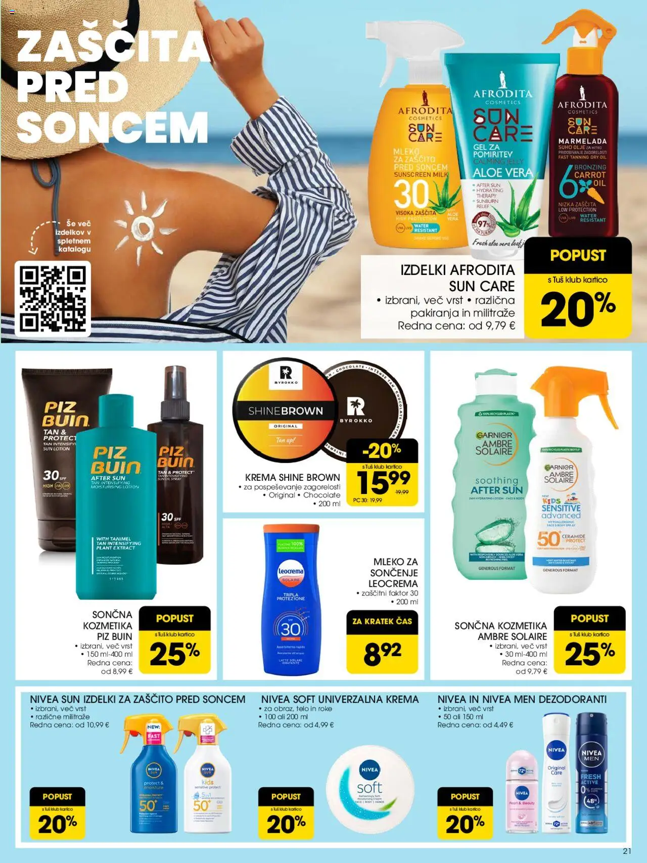 Tuš katalog │ velja od 18.06.2025 | Stran: 21 | Izdelki: Sončna kozmetika, Marmelada, Krema, Mleko