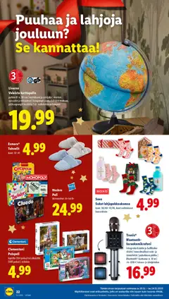 Lidl-mainoslehti voimassa 18.12.2025 alkaen | Sivu: 28 | Tuotteet: Kaiutin, Palapeli, Sukat, Tohvelit