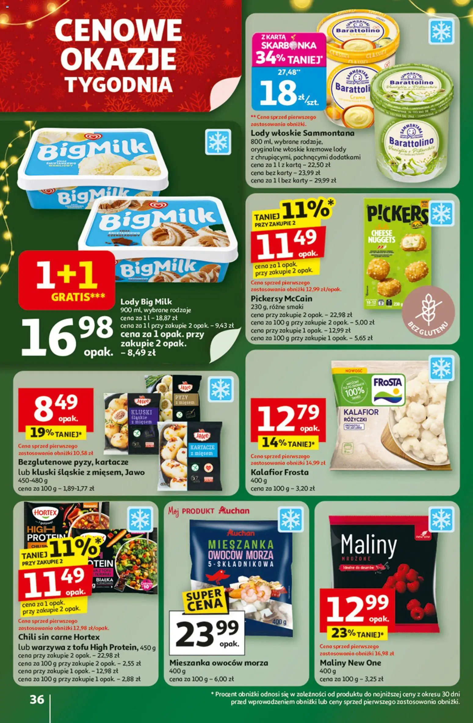 Auchan Black Friday od 27.11.2025 | Strona: 36 | Produkty: Maliny, Kluski śląskie, Nuggets, Warzywa