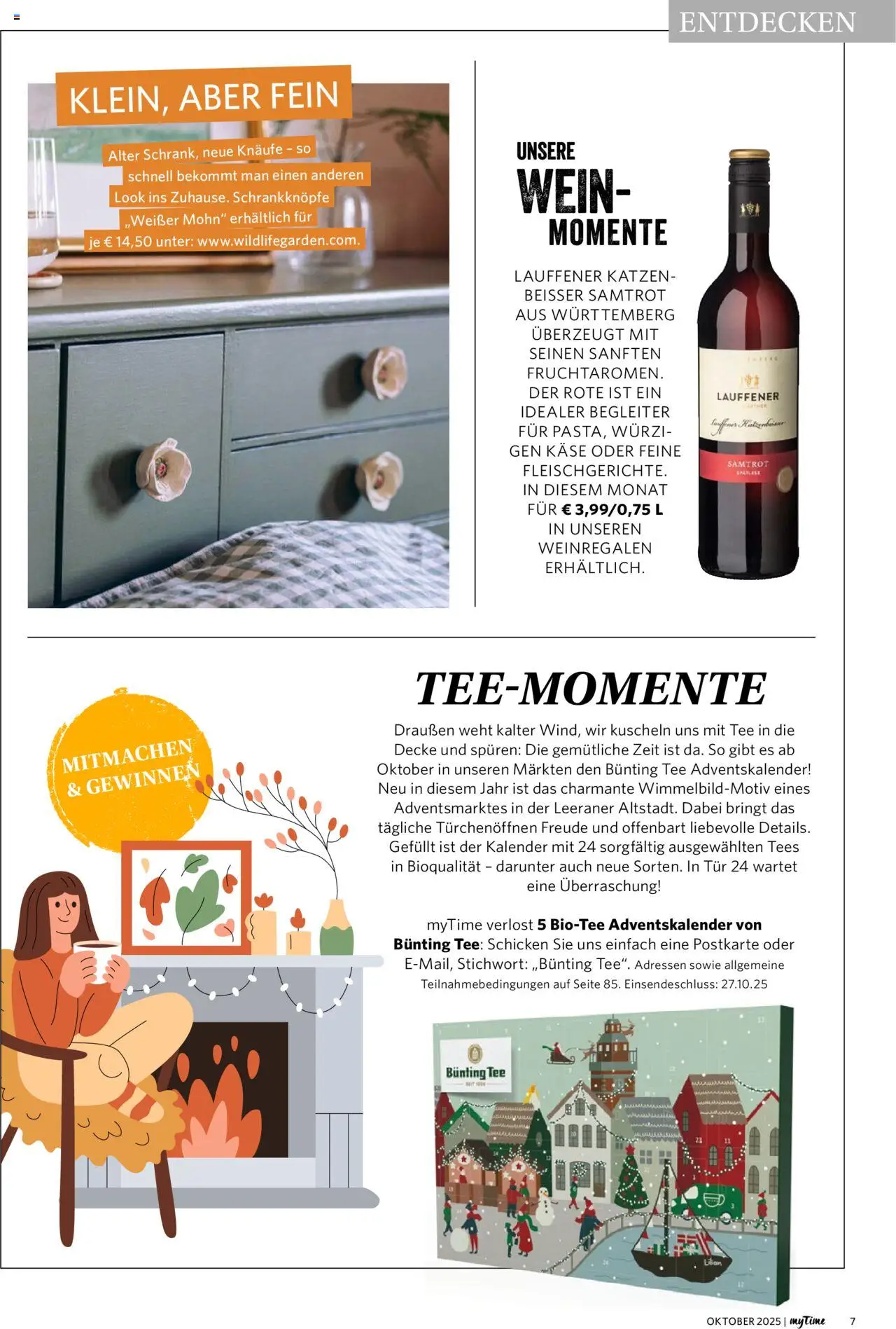 Famila Nordwest myTime Oktober 2025 – gültig ab 01.10.2025 | Seite: 7 | Produkte: Decke, Käse, Tür, Tee