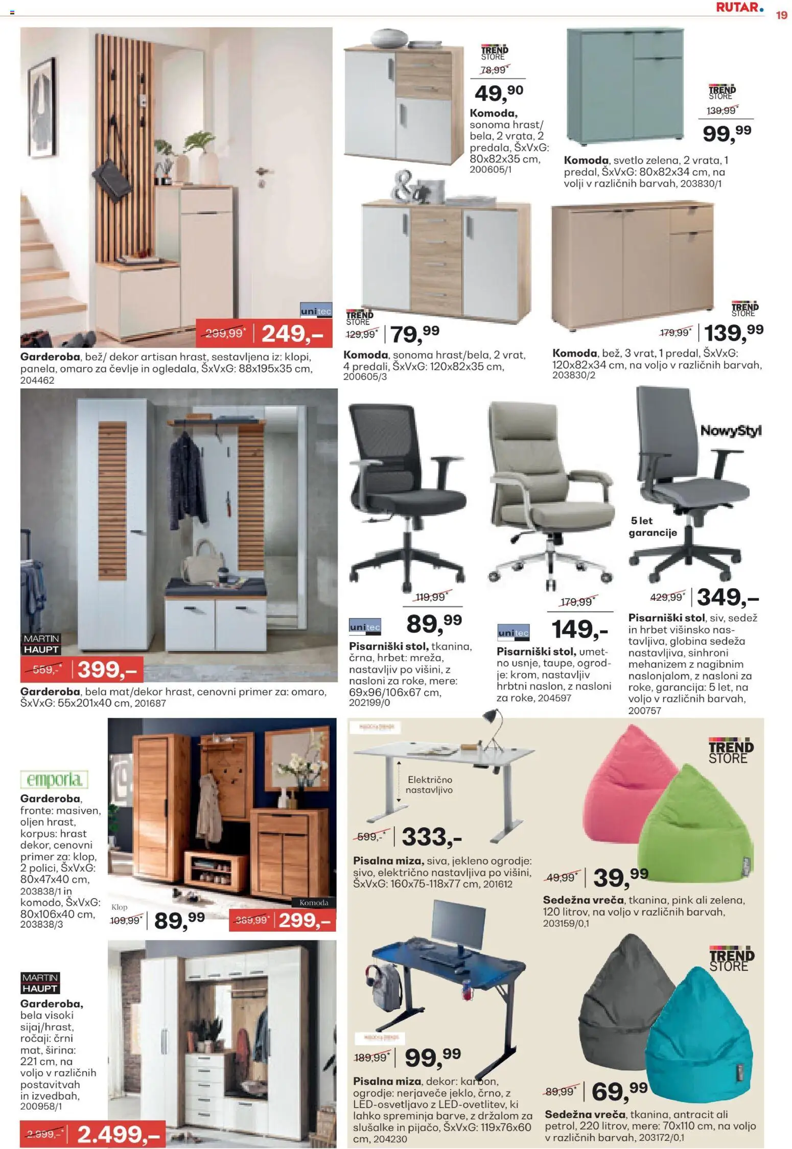 Novi Rutar katalog ponudbe – veljaven od 18.02.2026 | Stran: 19 | Izdelki: Slusalke, Komoda