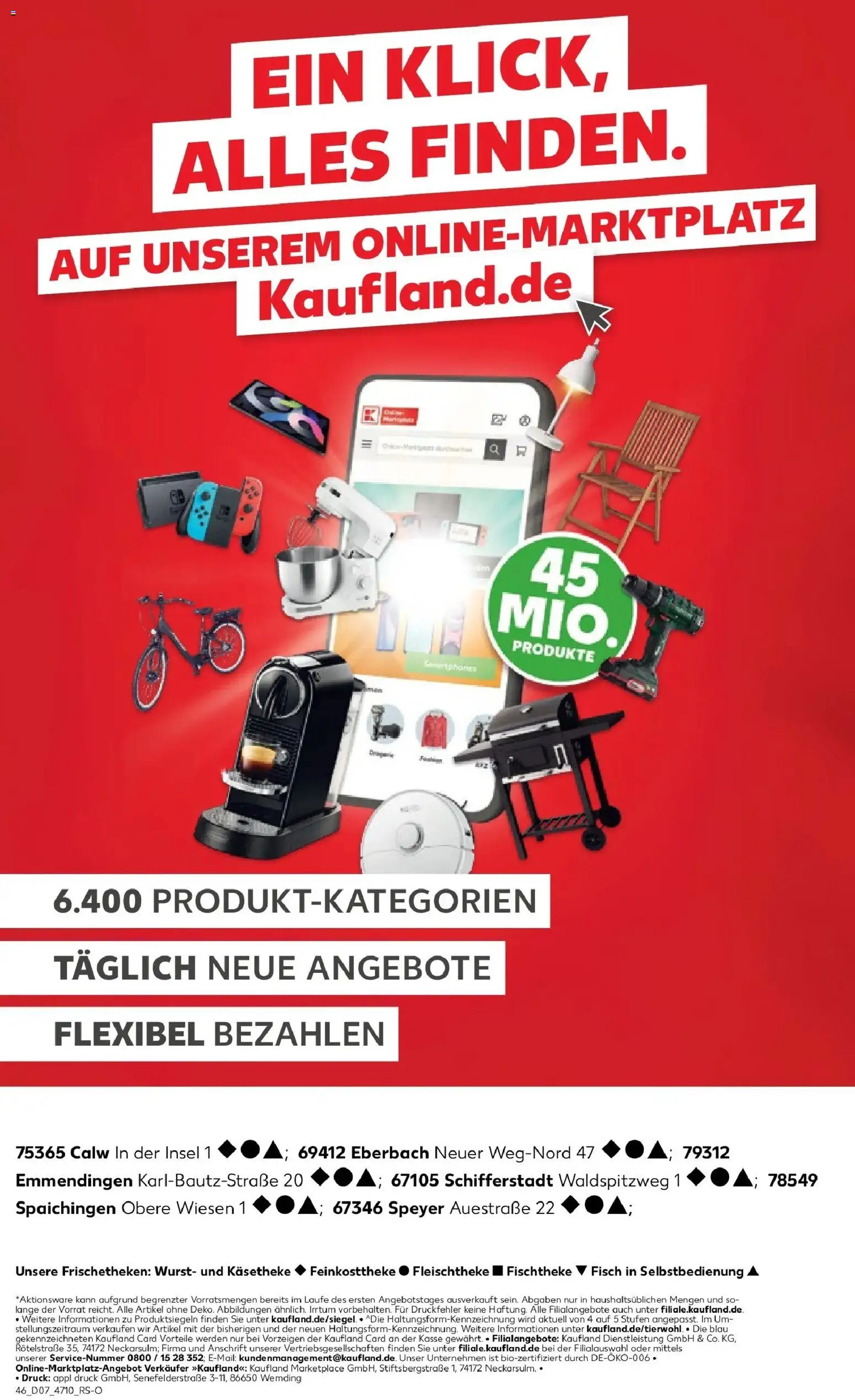 Kaufland prospekt Eberbach	 – gültig ab 16.02.2026 | Seite: 46 | Produkte: Grill, Kaffeemaschine, Wurst, Smartphone