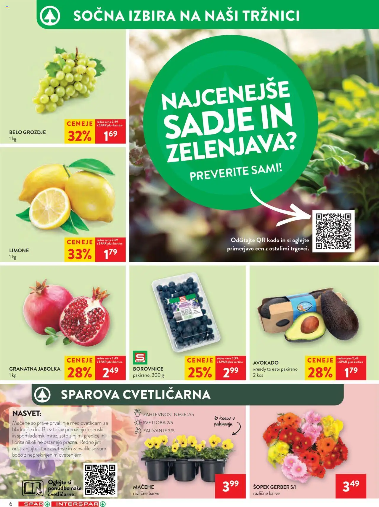 Novi Spar katalog ponudbe – veljaven od 01.10.2025 | Stran: 8 | Izdelki: Šopek, Avokado, Zelenjava, Sadje