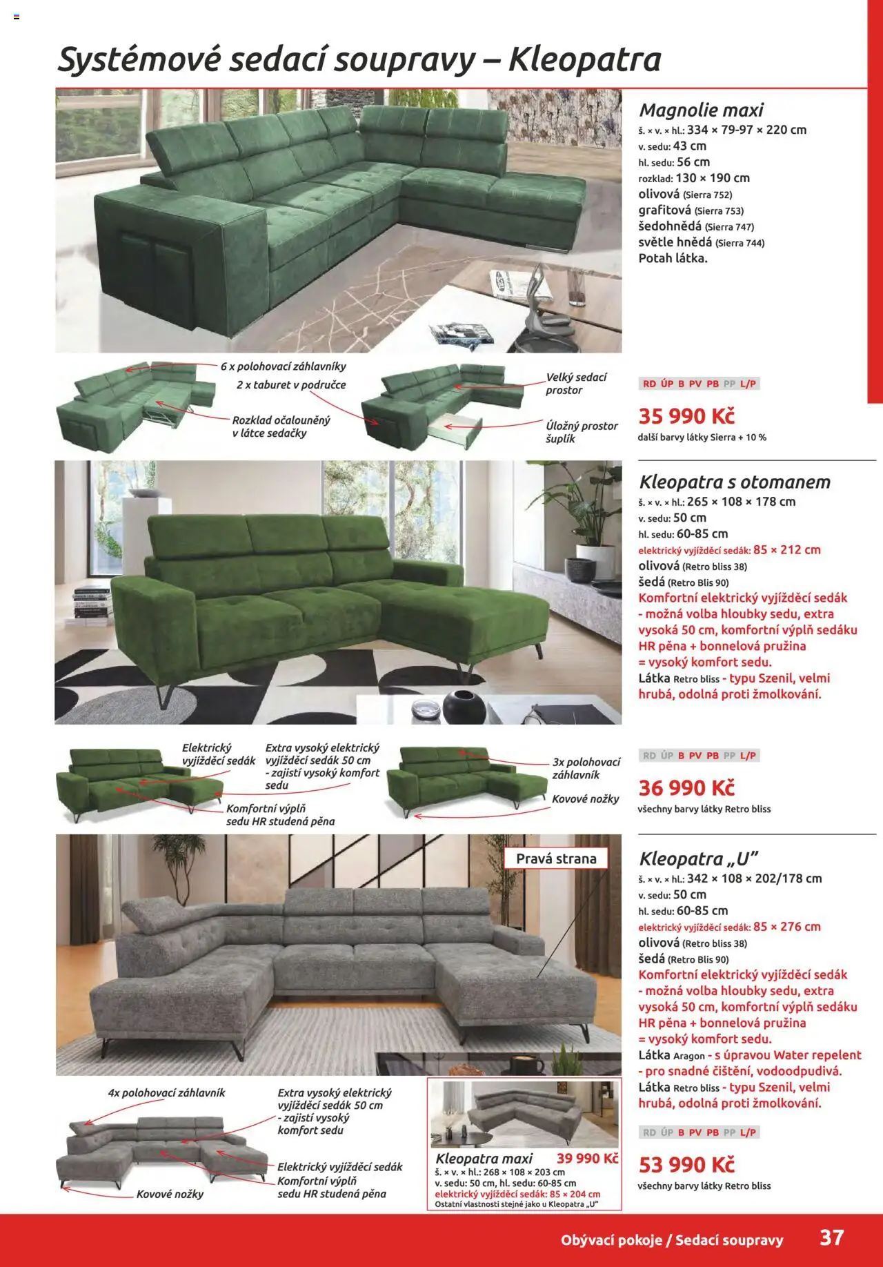 ORFA nábytek katalog 2025-2026 od 01.10.2025 | Strana: 37 | Produkty: Taburet, Repelent, Barvy, Sedačky