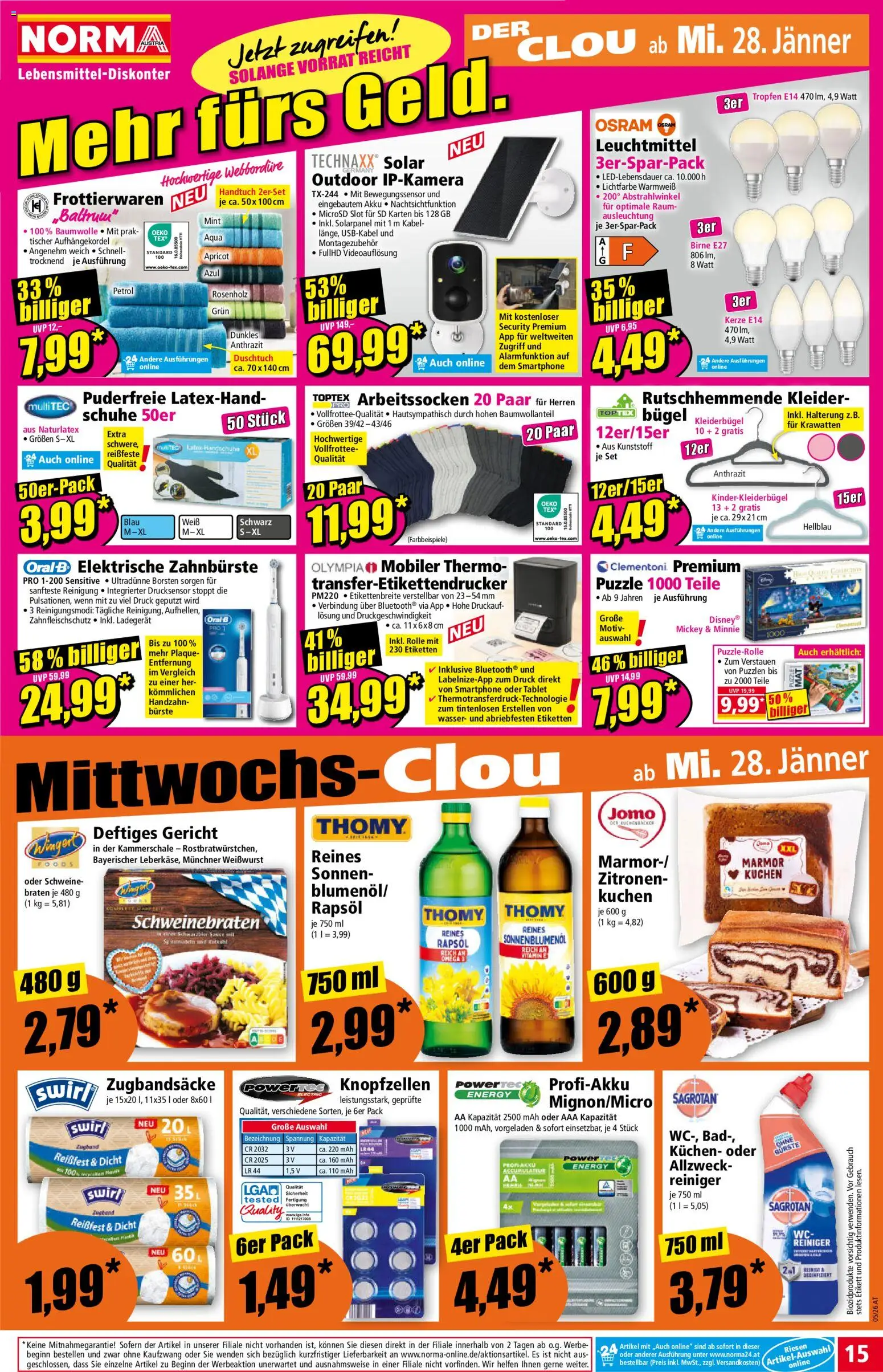 Norma Flugblatt gültig ab 26.01.2026 | Seite: 15 | Produkte: Wasser, Smartphone, Tablet, Kleiderbügel