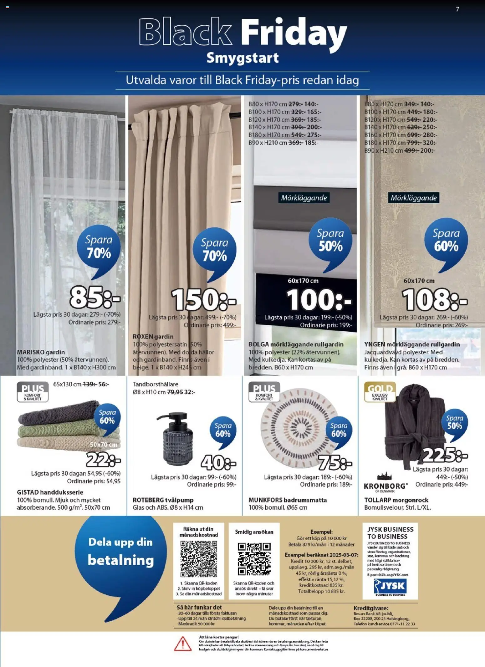 JYSK reklamblad aktuell från 17.11.2025 | Sida: 7 | Produkter: Bänk, Gardin, Rullgardin, Telefon