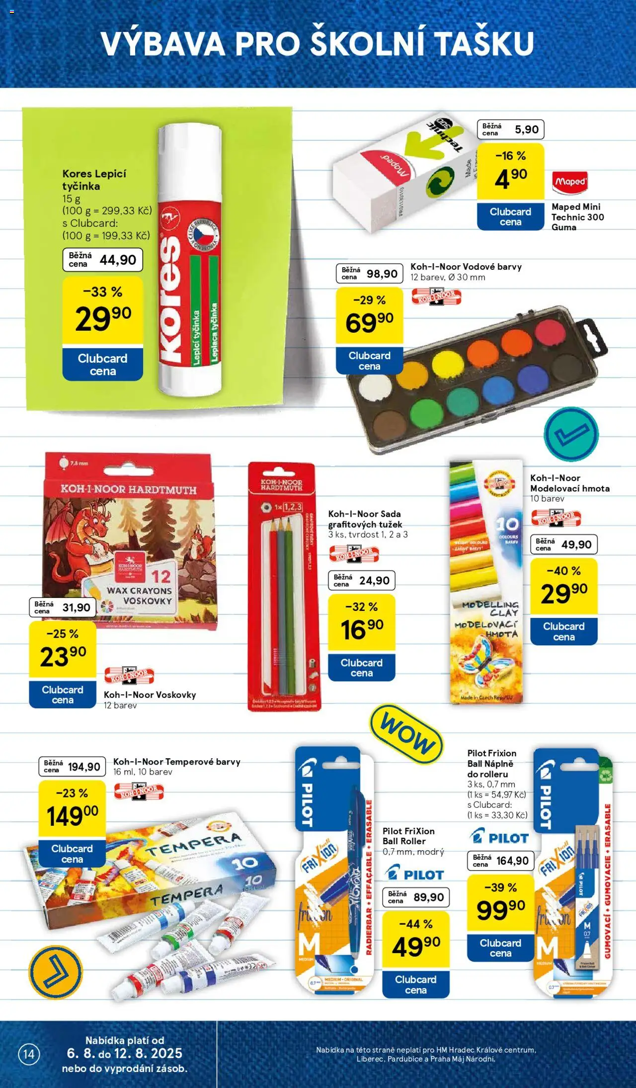 Tesco leták - Hypermarket od 06.08.2025 | Strana: 14 | Produkty: Voskovky, Guma, Barvy