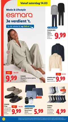 ESMARA MEN Heren pyjama, 100% katoen, Maten: M t/m XXL - Voorbeeld van een folder van Lidl, geldig van 09.03.2026 | Pagina: 38
