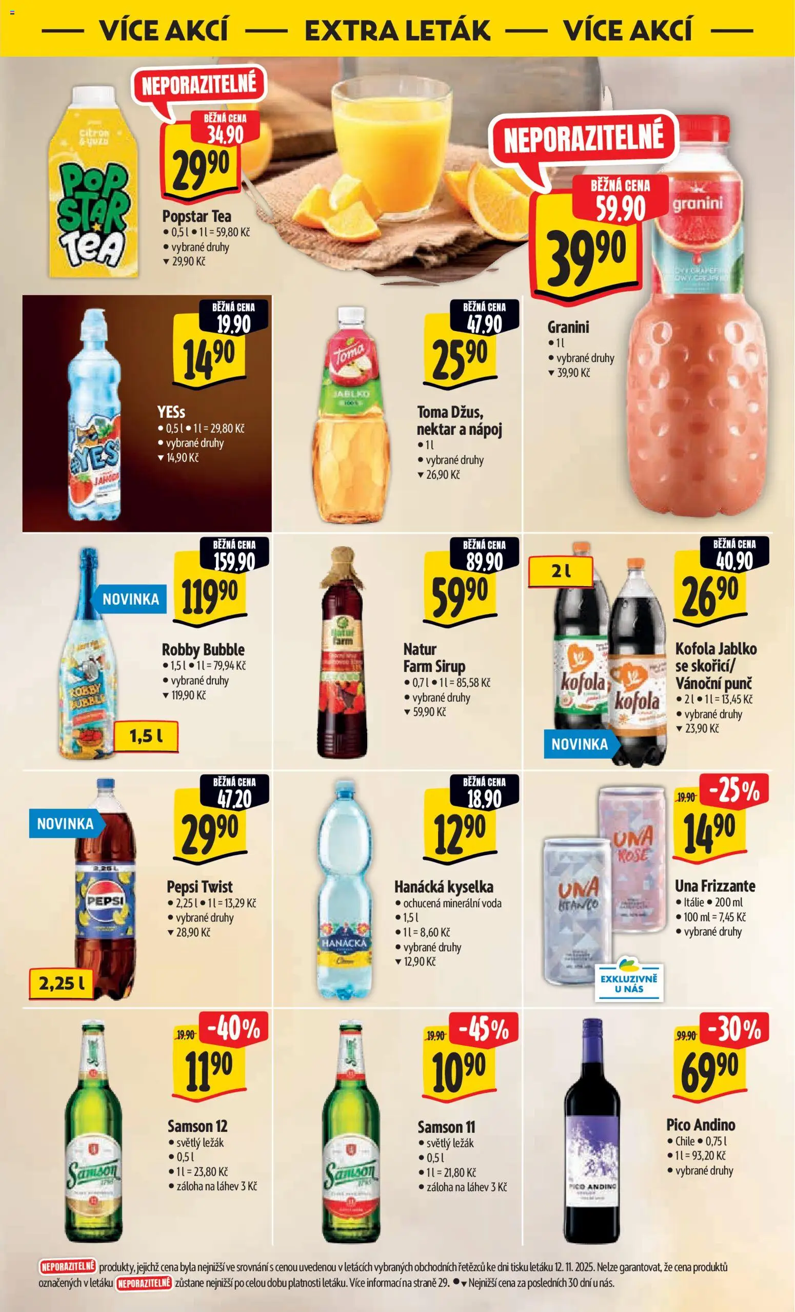 Albert leták - Hypermarket od 19.11.2025 | Strana: 52 | Produkty: Voda, Pepsi, Sirup, Láhev