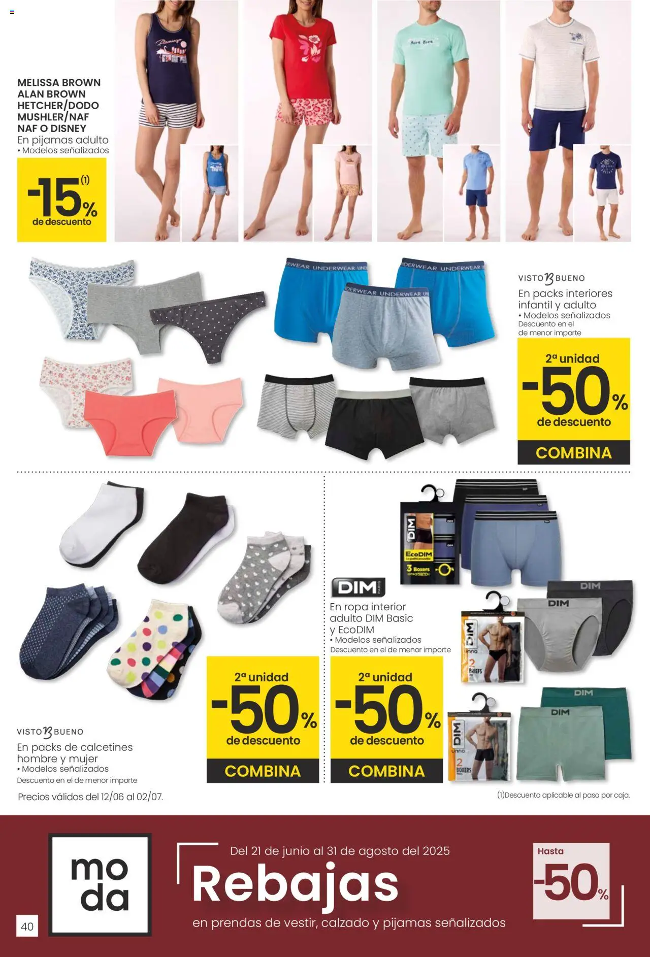 Eroski - Para conquistarte │ válido desde el 12.06.2025 | Página: 40 | Productos: Ropa interior, Boxers, Ropa