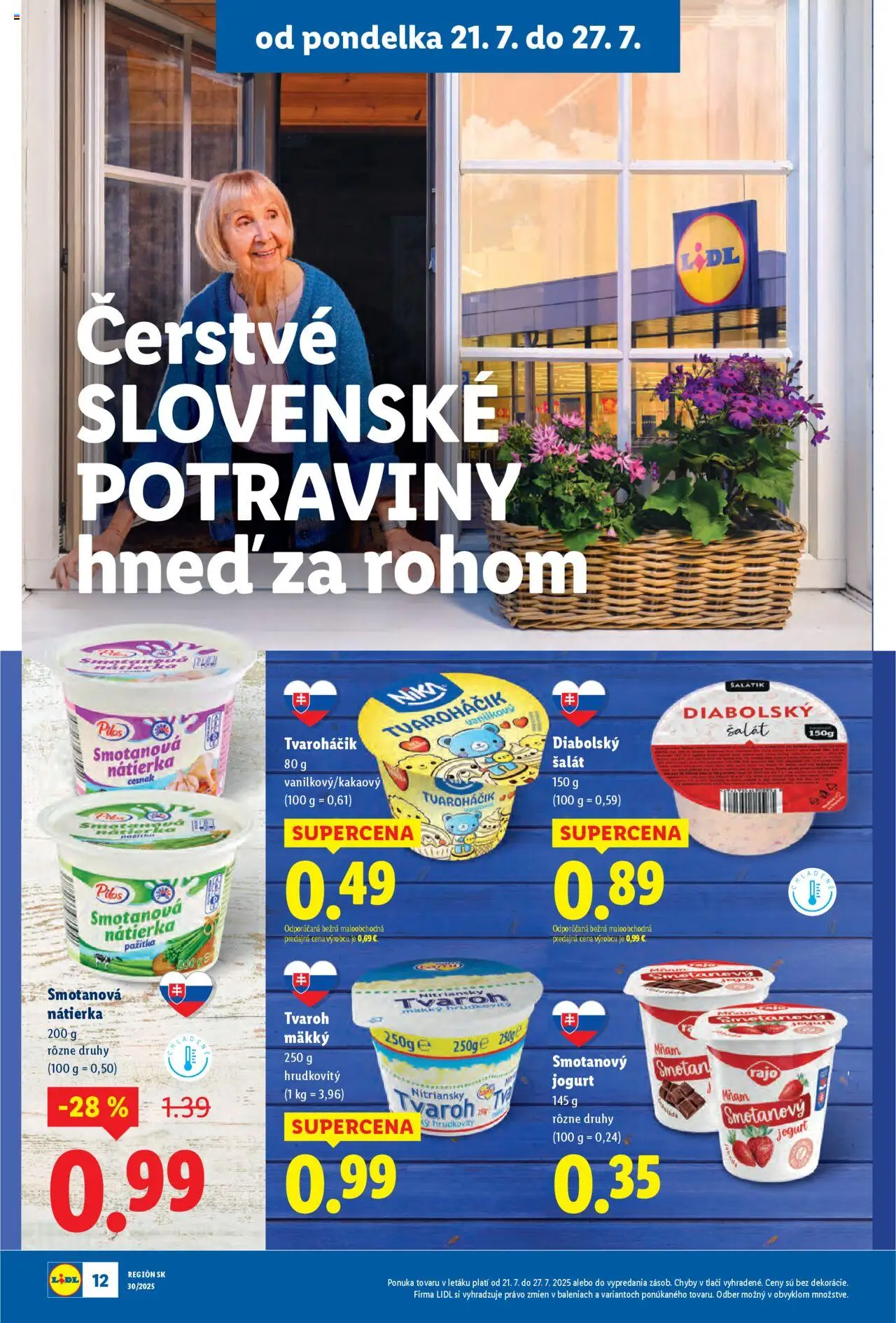 Lidl leták │ platný od 21.07.2025 | Strana: 16 | Produkty: Jogurt, Cesnak, Tvaroh, Šalát