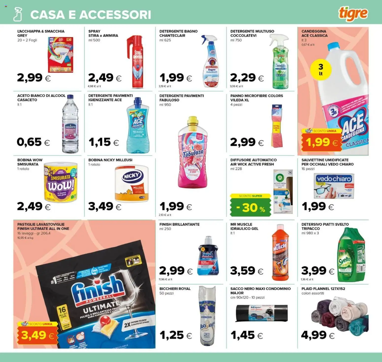 Volantino Tigre del 06.01.2026 | Pagina: 19 | Prodotti: Plaid, Candeggina, Aceto, Bagno