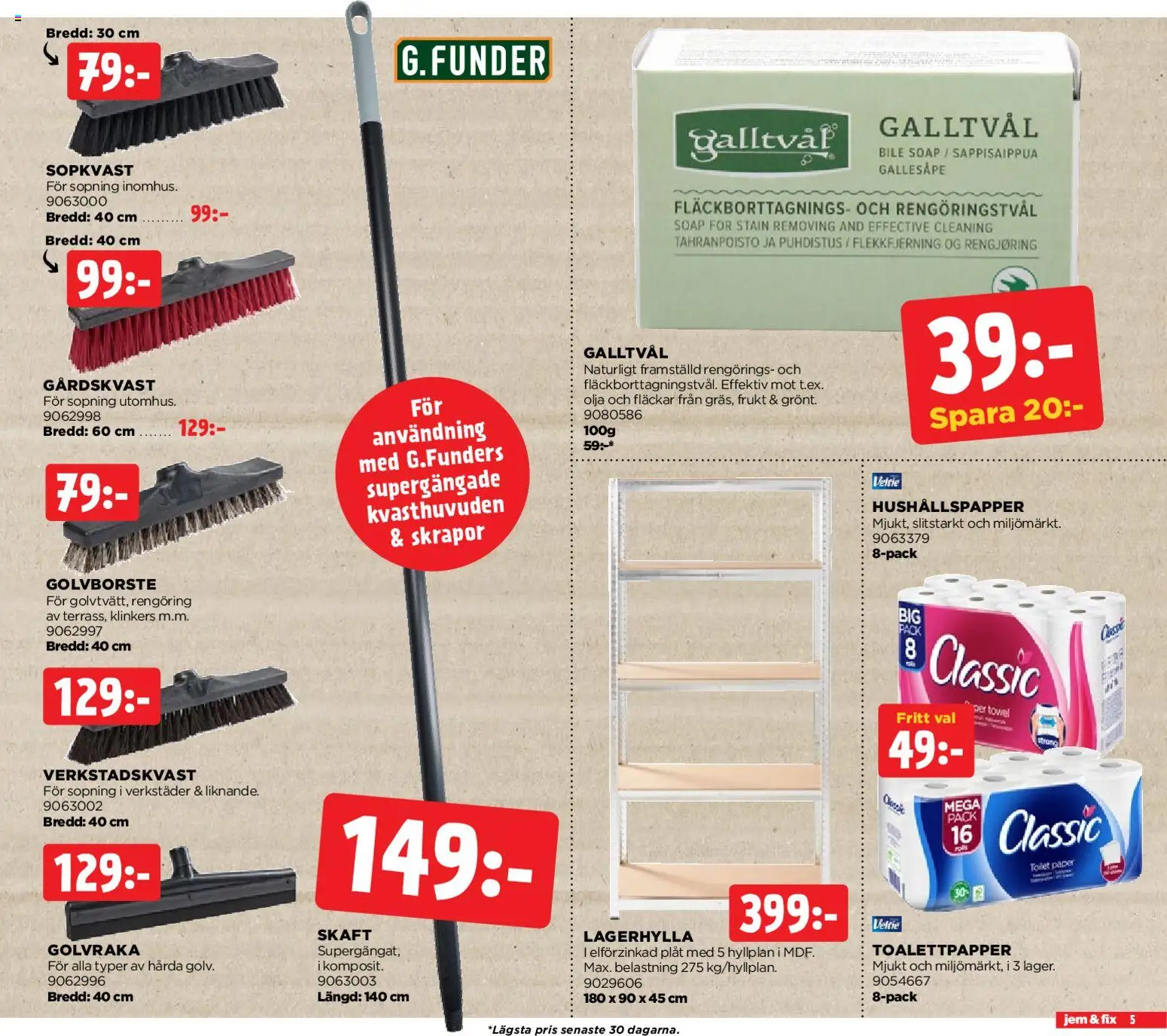 Jem & Fix reklamblad aktuell från 19.01.2026 | Sida: 5 | Produkter: Toalettpapper, Hushållspapper, Olja