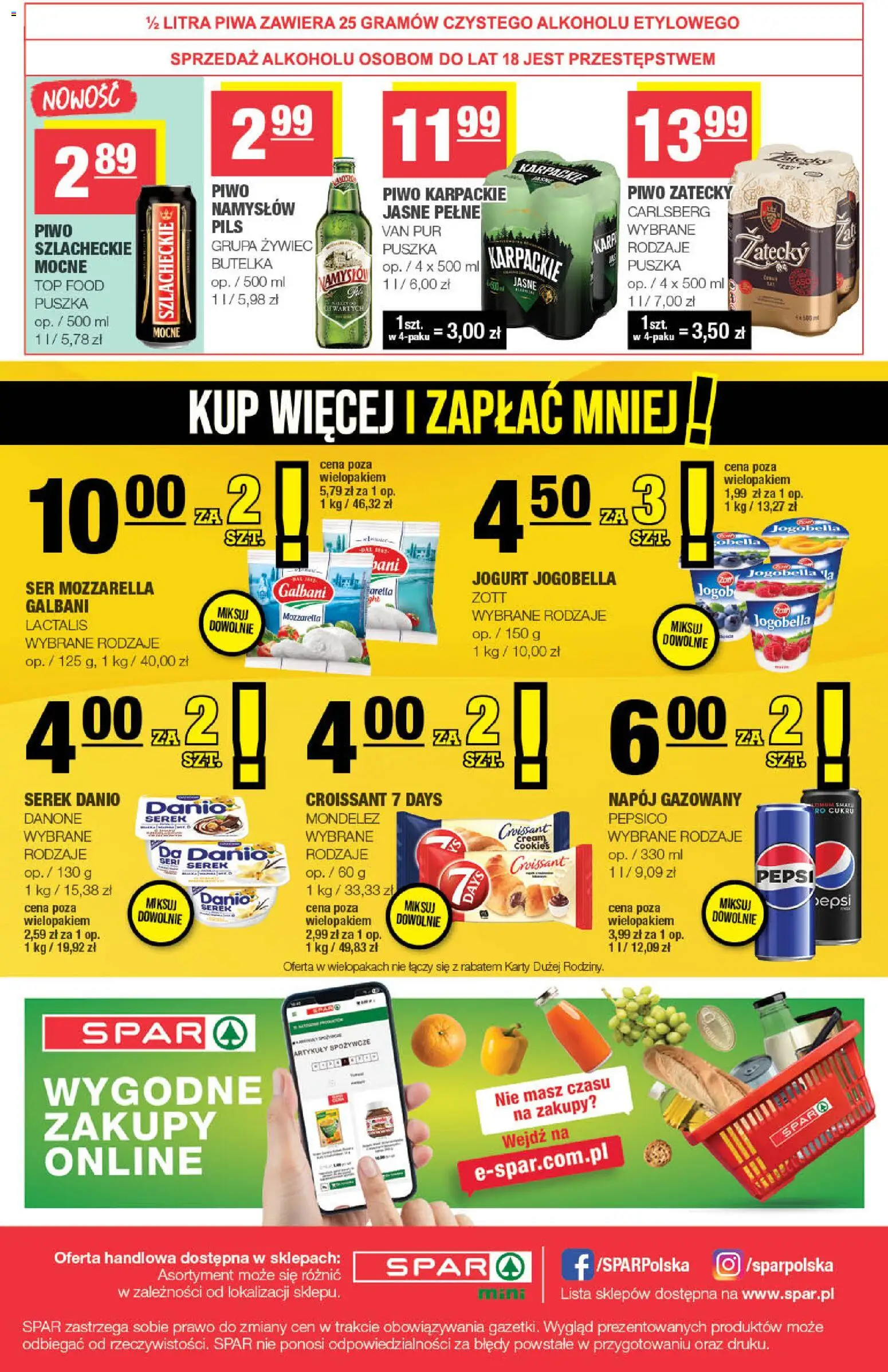 Spar Gazetka - Mini od 19.11.2025 | Strona: 4 | Produkty: Serek, Pepsi, Ser, Jogurt