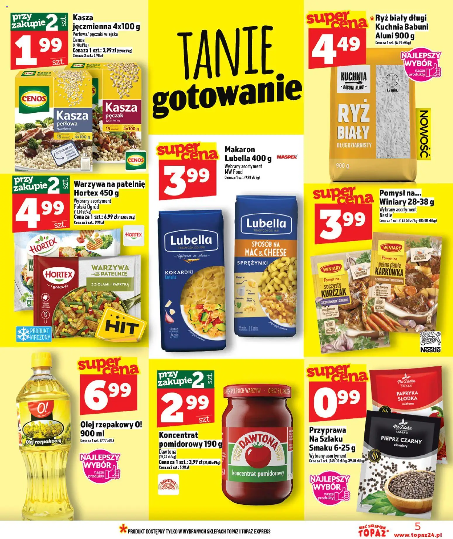 Topaz Gazetka - Ceny małe na stałe od 29.01.2026 | Strona: 5 | Produkty: Kurczak, Warzywa na patelnie, Ryż, Warzywa