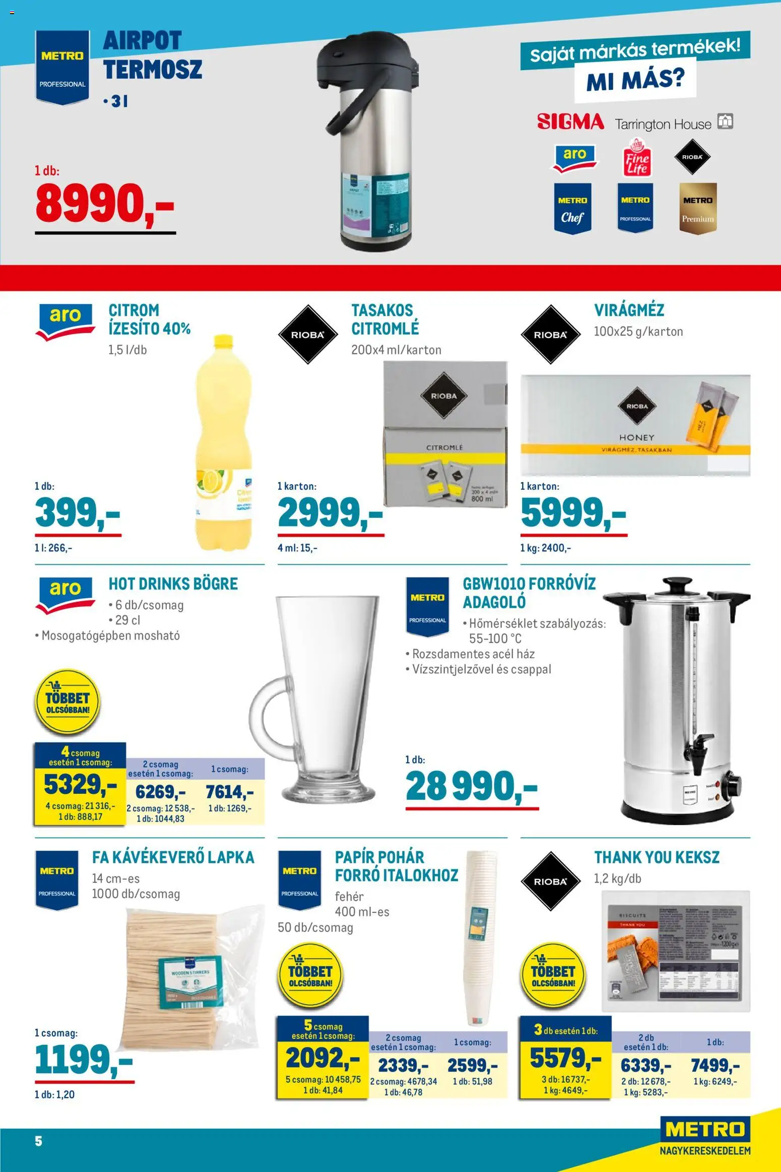 Metro akciós ujság - amely érvényes a következő dátumtól: 02.11.2025 | Oldal: 5 | Termékek: Termosz, Virágméz, Pohár, Citrom