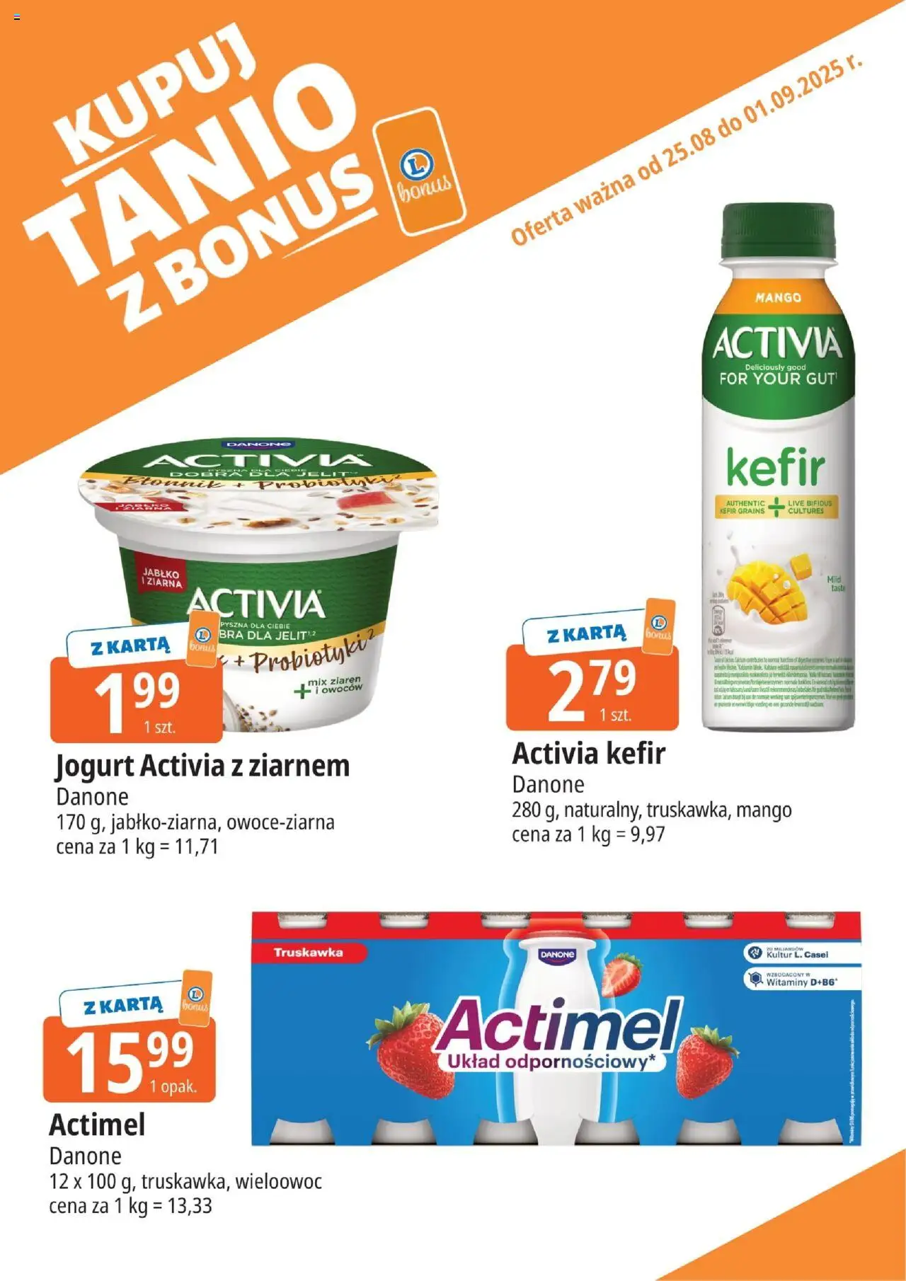 E.Leclerc Gazetka - Kupony dodatkowe od 25.08.2025 | Strona: 4 | Produkty: Mango, Karta, Kefir, Jogurt