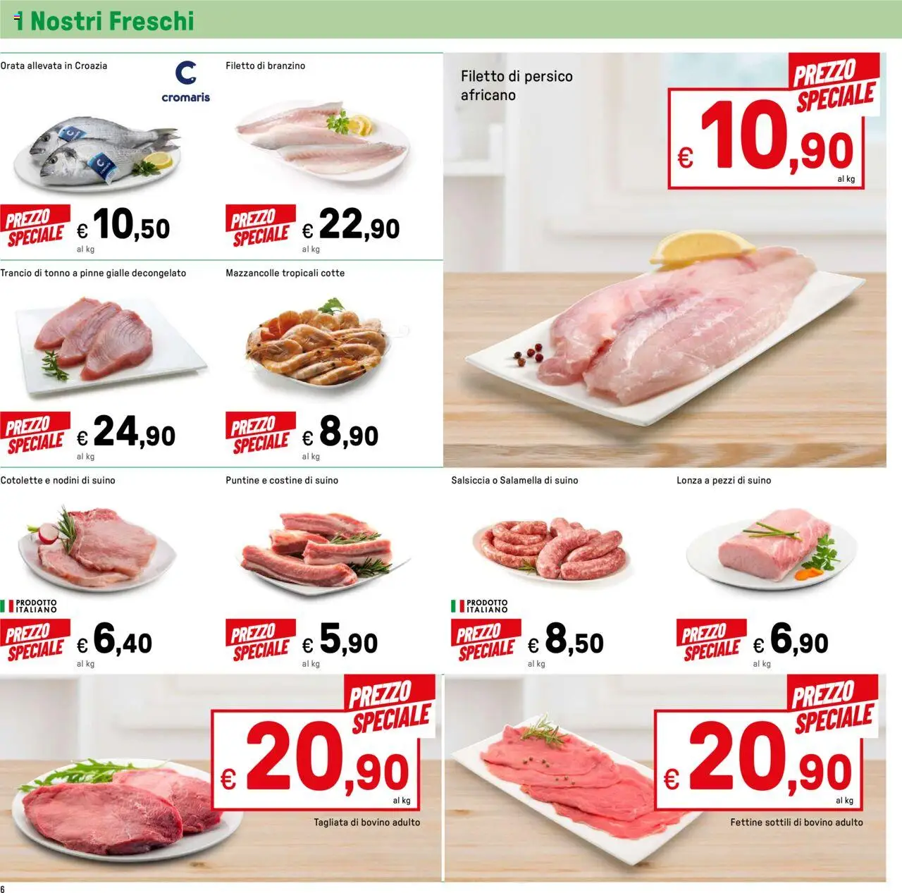 Volantino Iper del 24.08.2025 | Pagina: 6 | Prodotti: Bovino, Suino, Pinne, Tonno