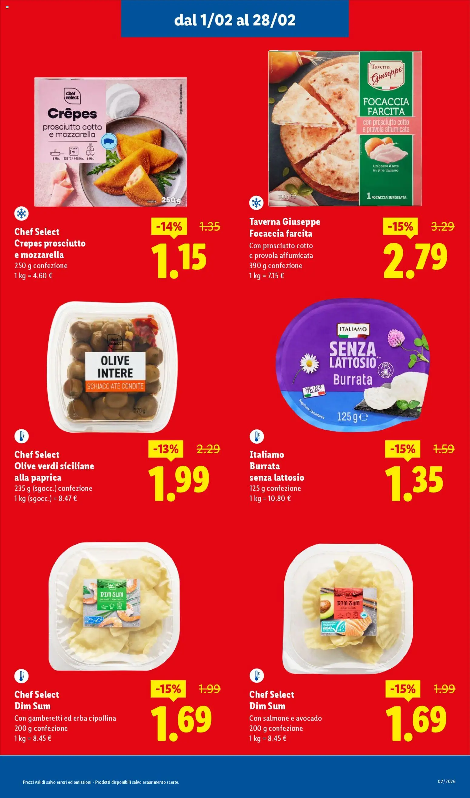 Volantino Lidl del 01.02.2026 | Pagina: 3 | Prodotti: Prosciutto Cotto, Prosciutto, Provola, Burrata
