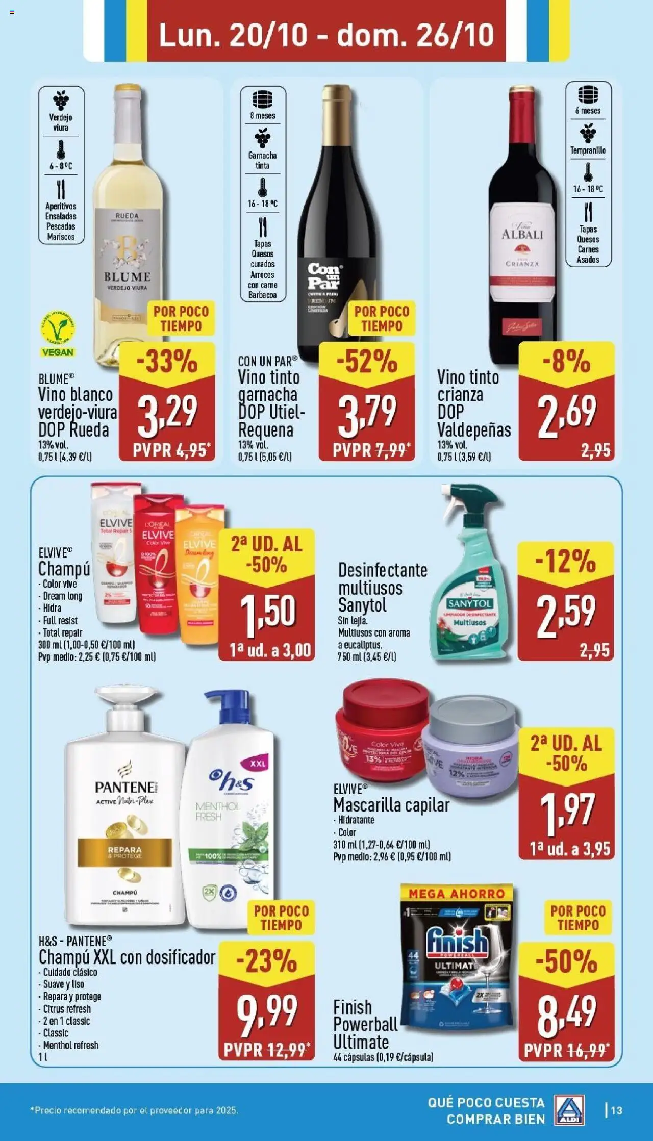 Aldi folleto Canarias │ válido desde el 20.10.2025 | Página: 13 | Productos: Champú, Queso, Vino, Barbacoa