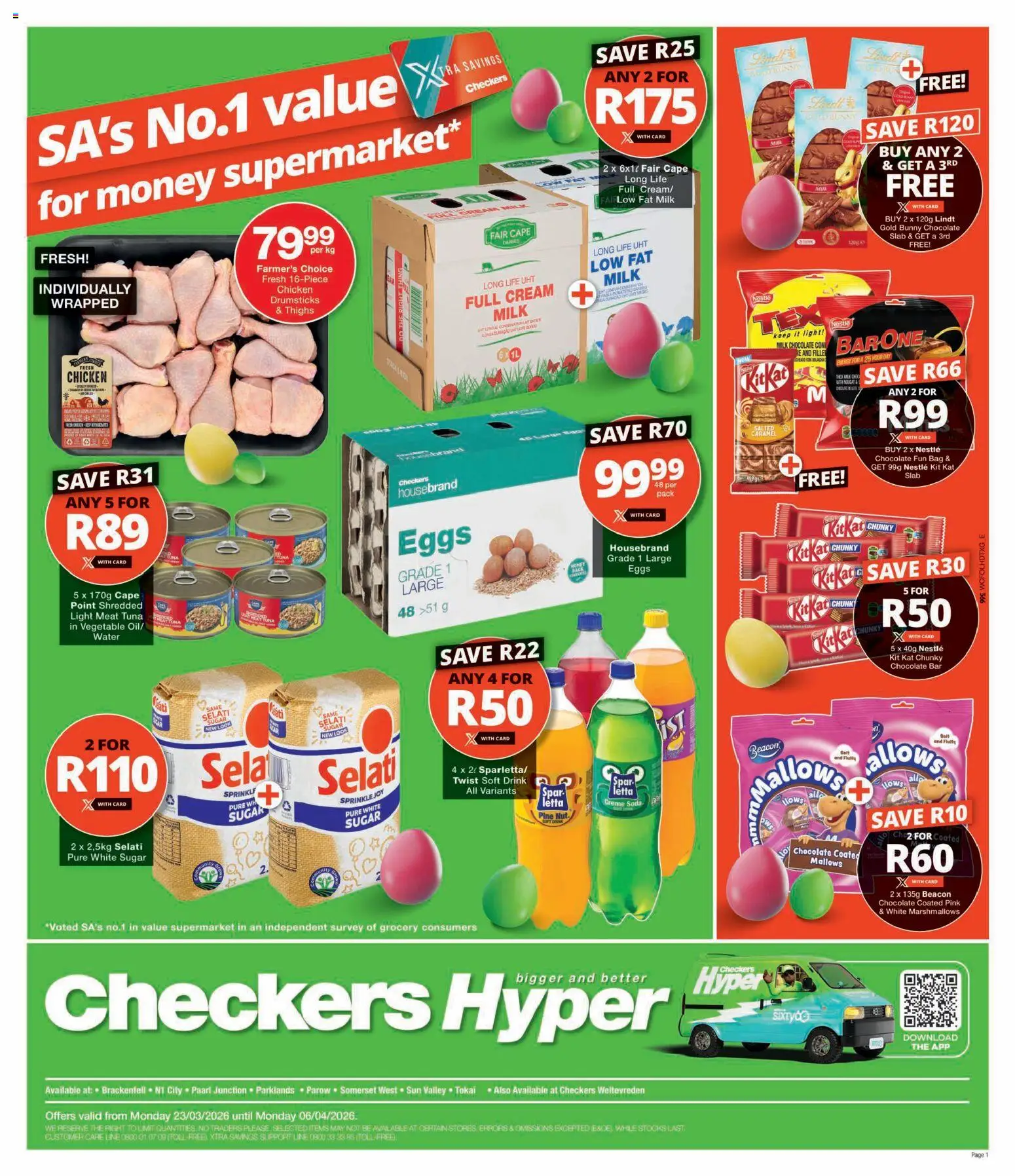 New Checkers catalogue – valid from 23.03.2026 | Page: 1 | Products: Bag, Light, Water, Caramel