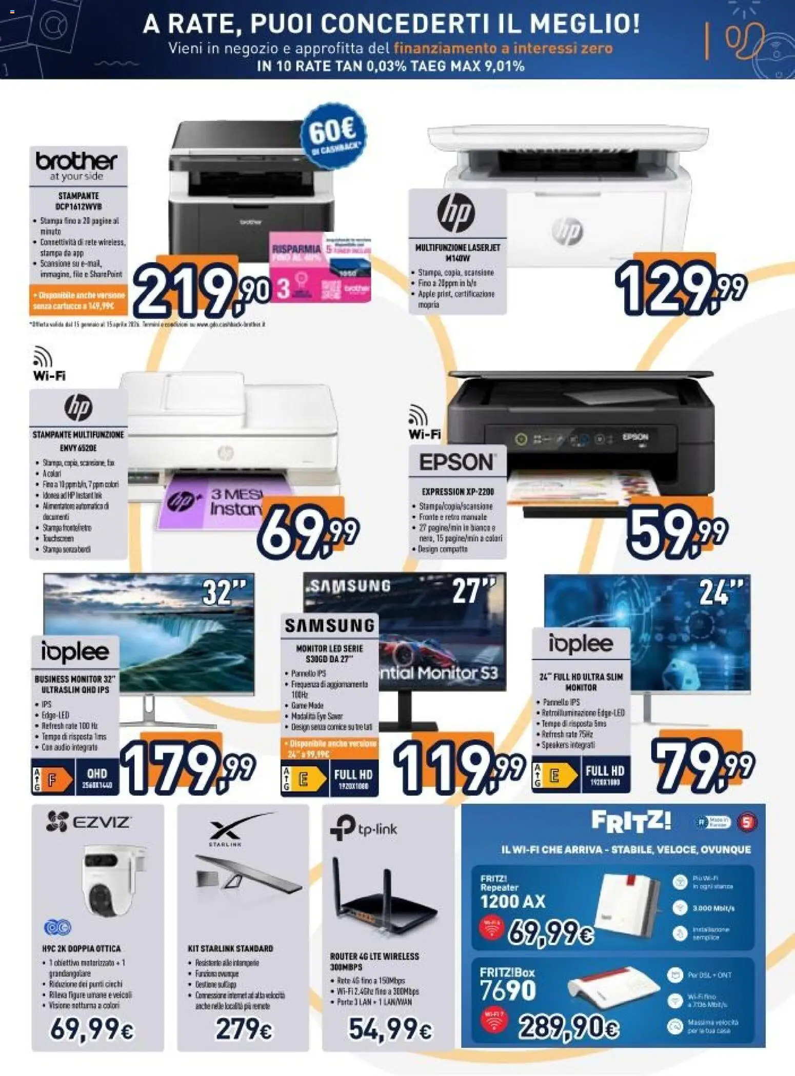 Volantino Unieuro del 20.03.2026 | Pagina: 9 | Prodotti: Router, Audio, Stampa, Samsung