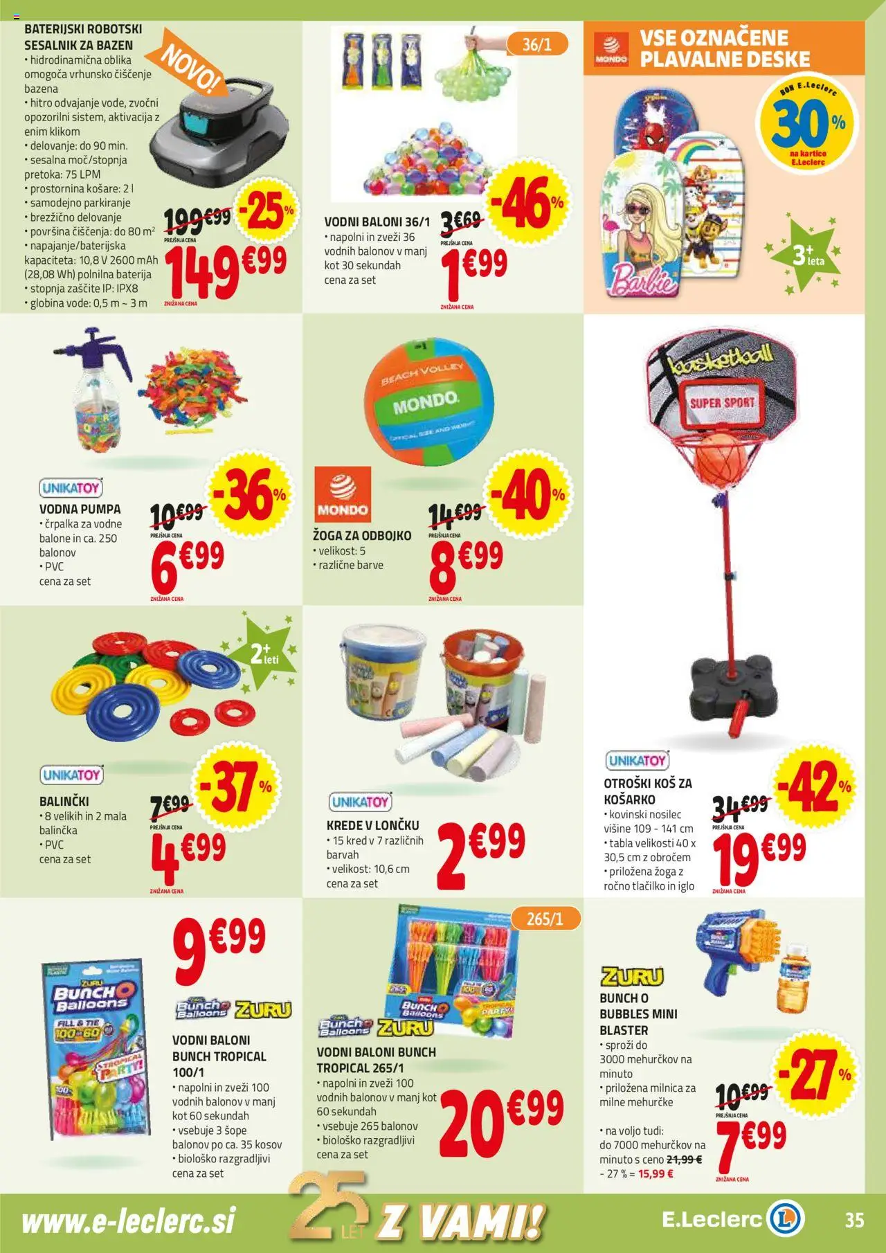 E.leclerc katalog │ velja od 02.07.2025 | Stran: 35 | Izdelki: Baterija, Bazen, Črpalka, Kos