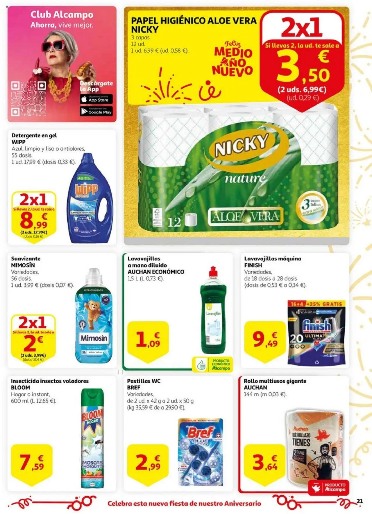Alcampo - HG Nacional  │ válido desde el 17.06.2025 | Página: 21 | Productos: Detergente, Papel higienico, Suavizante, Lavavajillas