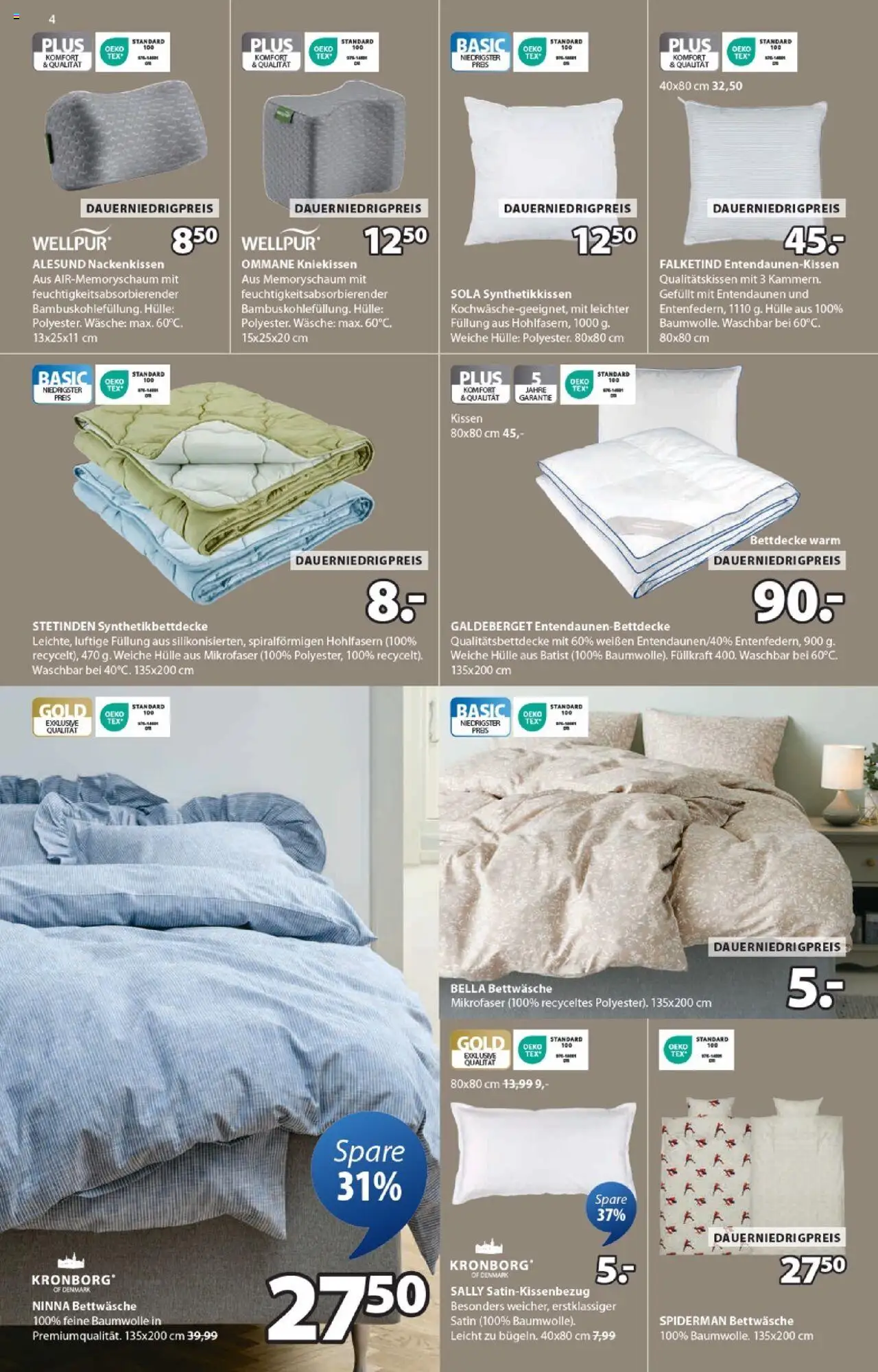 Angebote JYSK - gültig ab dem 17.08.2025 | Seite: 4 | Produkte: Hülle, Bettwäsche, Bettdecke