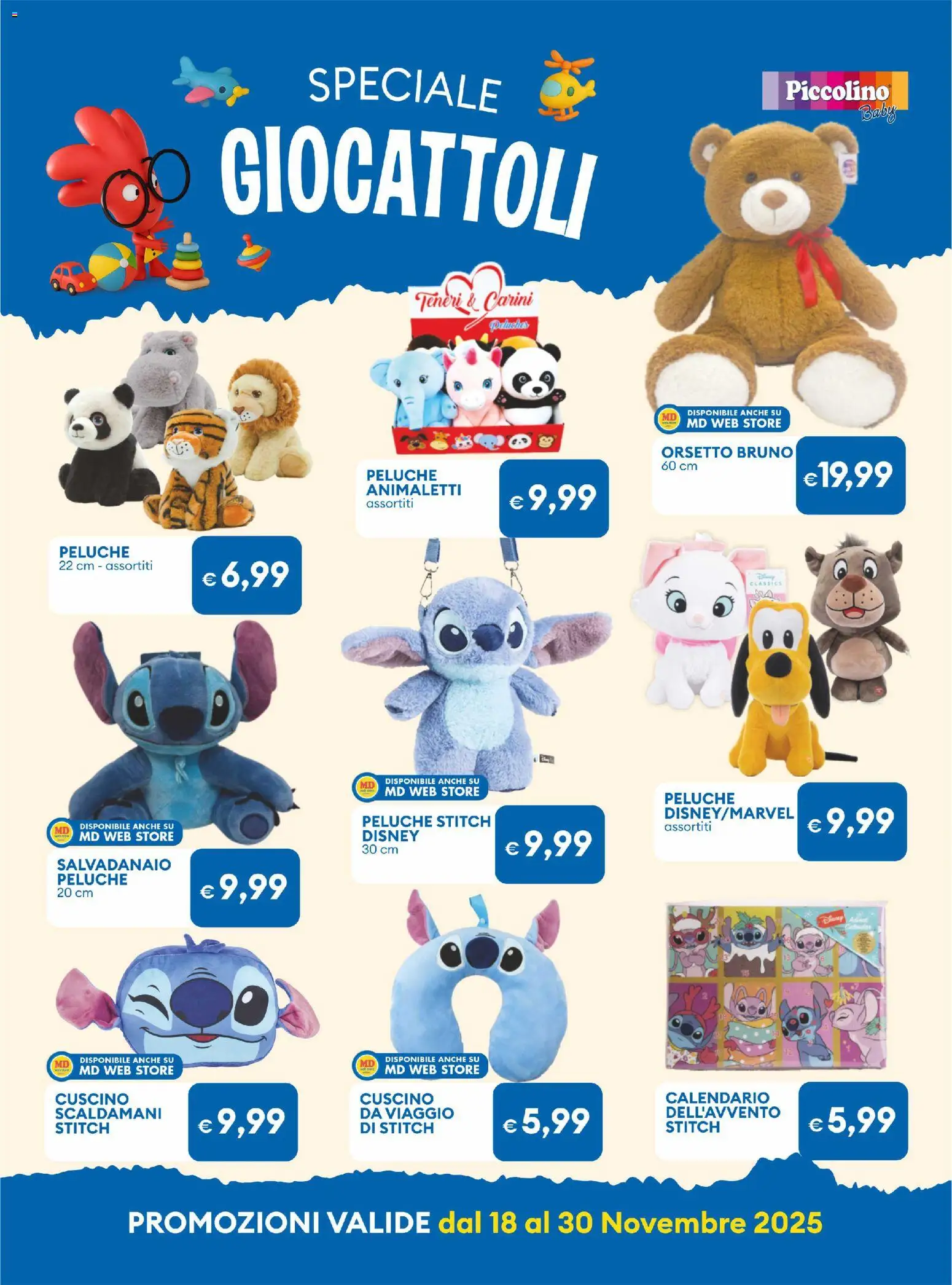 Volantino MD Discount del 18.11.2025 | Pagina: 35 | Prodotti: Peluche, Cuscino