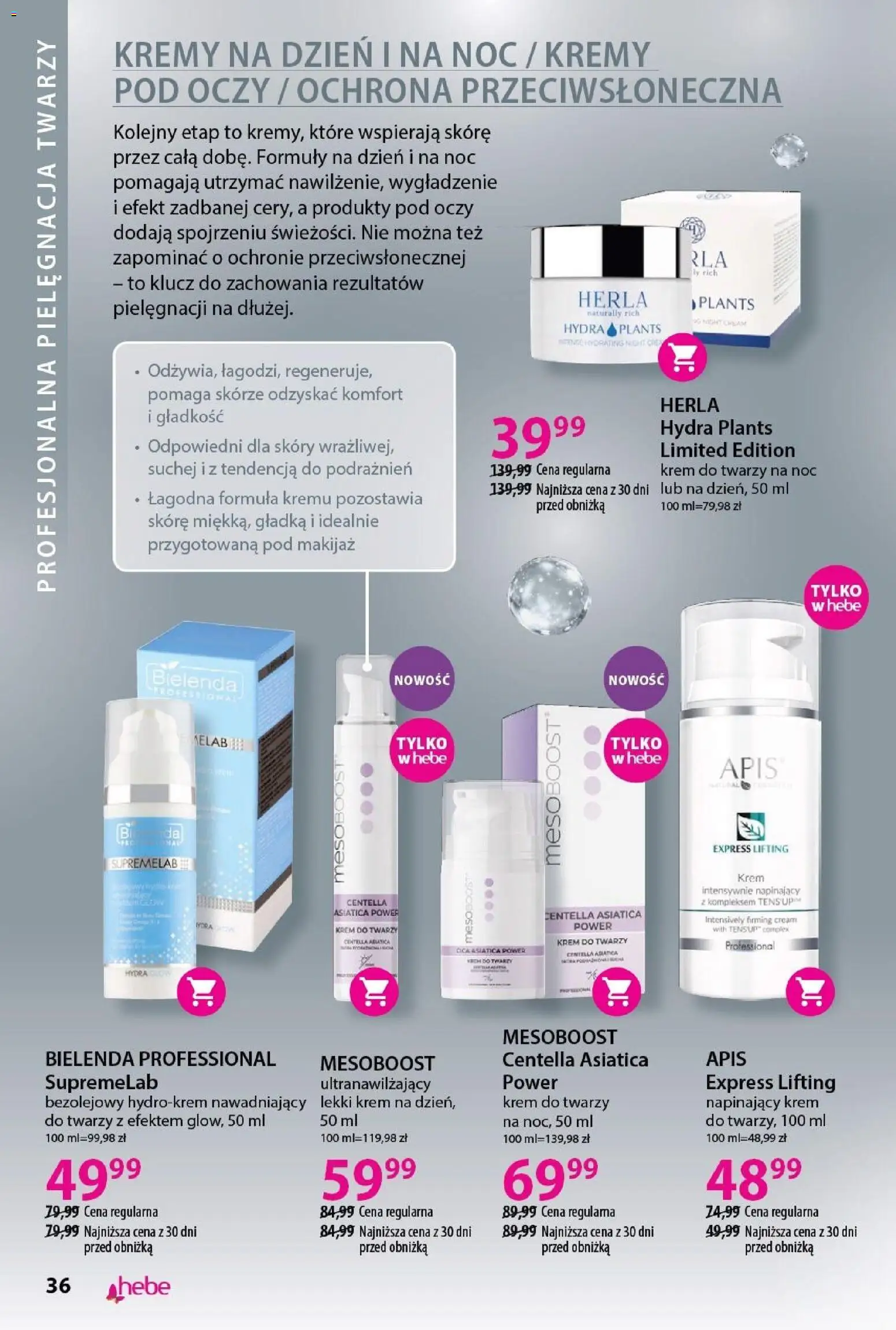 Hebe gazetka - Katalog od 19.03.2026 | Strona: 36 | Produkty: Makijaż, Krem, Krem do twarzy