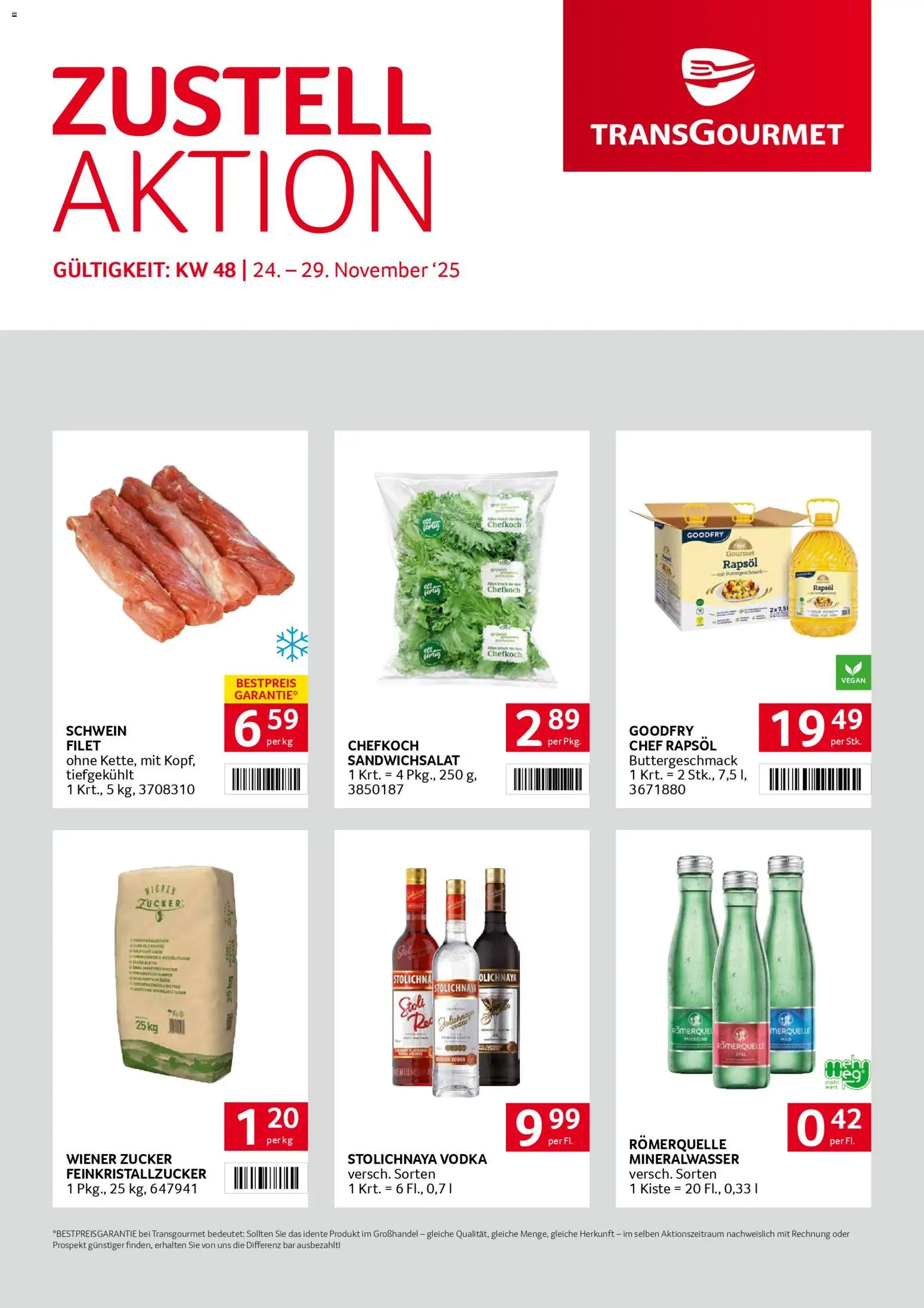 Transgourmet Zustellaktion gültig ab 24.11.2025 | Seite: 1 | Produkte: Zucker