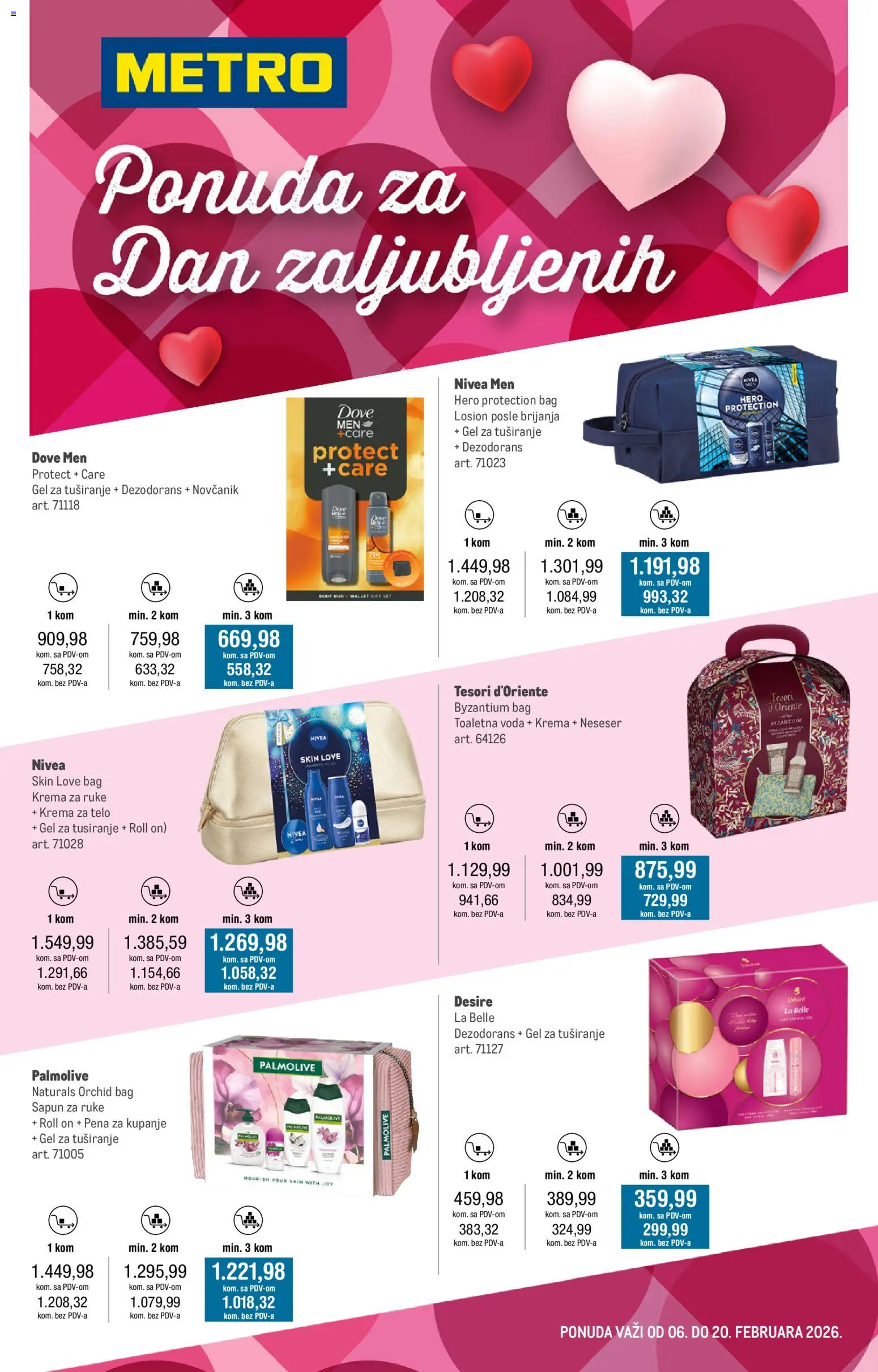 Metro katalog - važi od 06.02.2026 | Strana: 1 | Proizvode: Nivea Men, Krema za telo, Gel za tuširanje, Dove