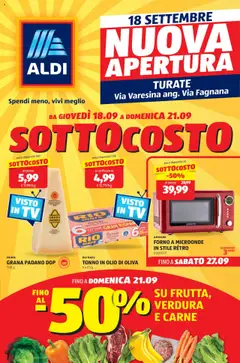Anteprima del volantino Aldi Nuova Apertura Turate catalogo valido a partire dal 18.09.2025