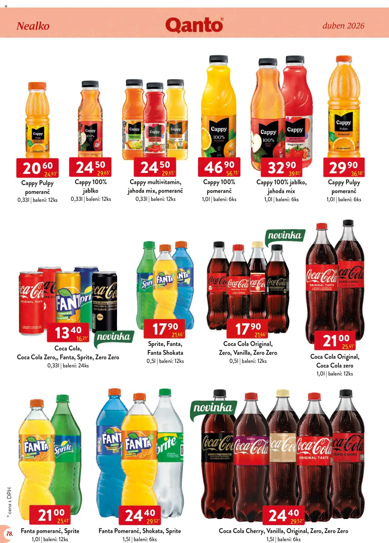 Astur & Qanto leták - Velkoobchod 04/2026 od 01.04.2026 | Strana: 78 | Produkty: Fanta, Sprite, Coca Cola Zero, Cola