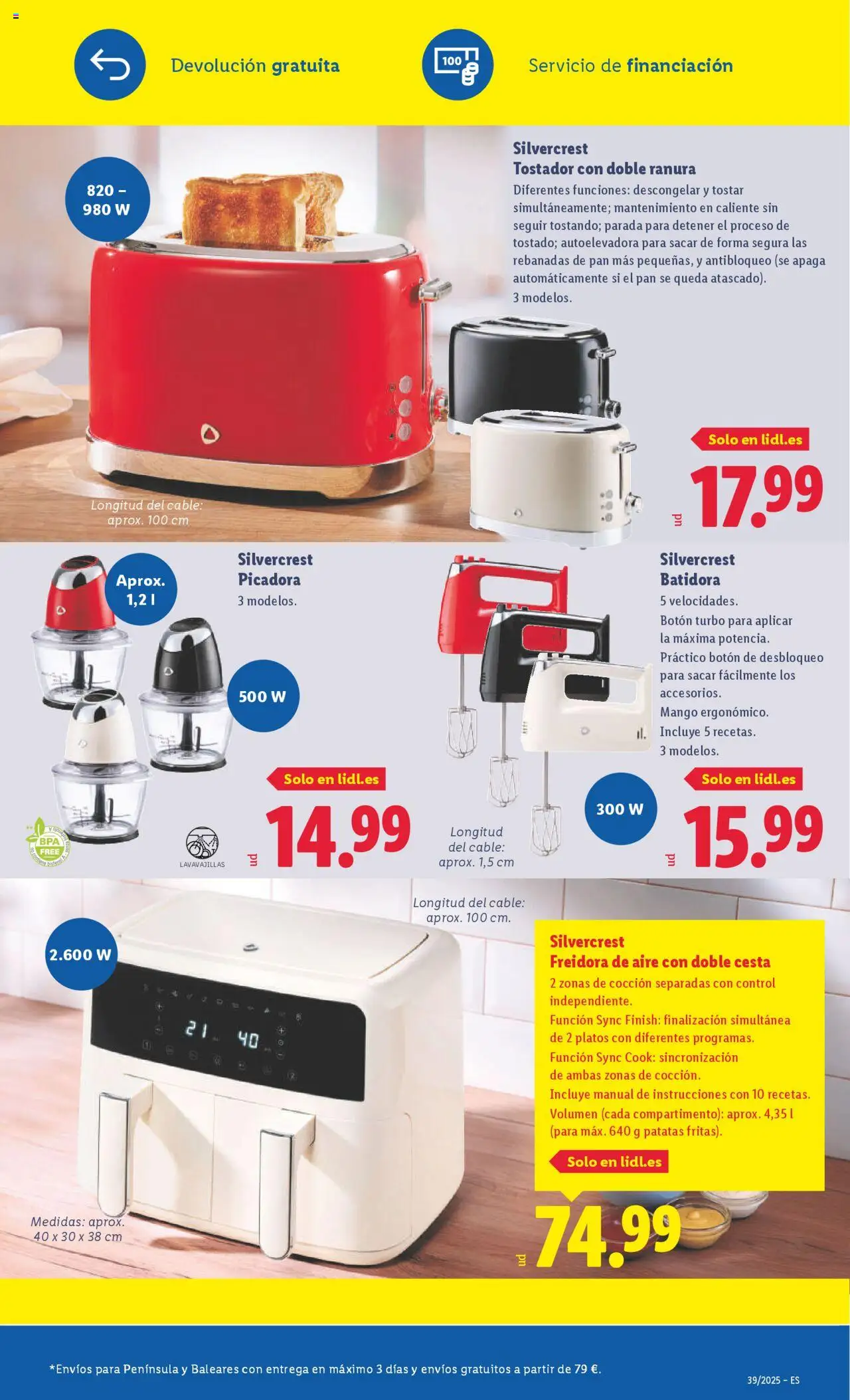 Lidl folleto de bazar │ válido desde el 22.09.2025 | Página: 3 | Productos: Pan, Batidora, Tostador, Freidora