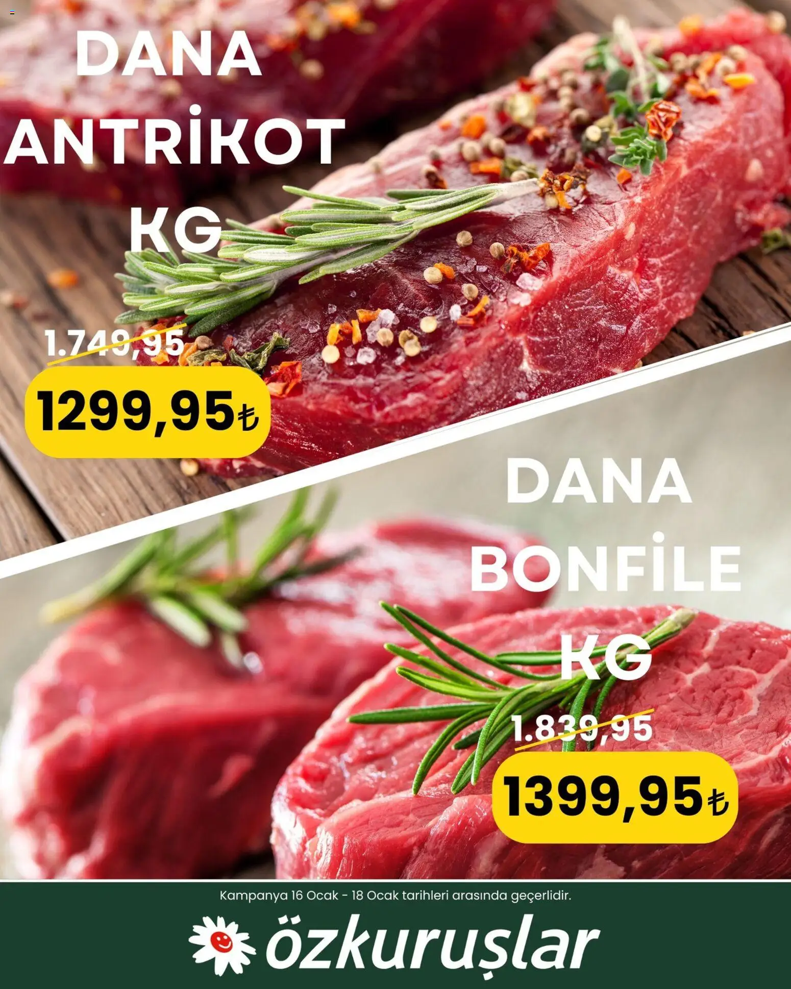 Özkuruşlar Kasap - 16.01.2026 tarihinden itibaren geçerlidir | Sayfa: 1 | Ürünler: Ocak