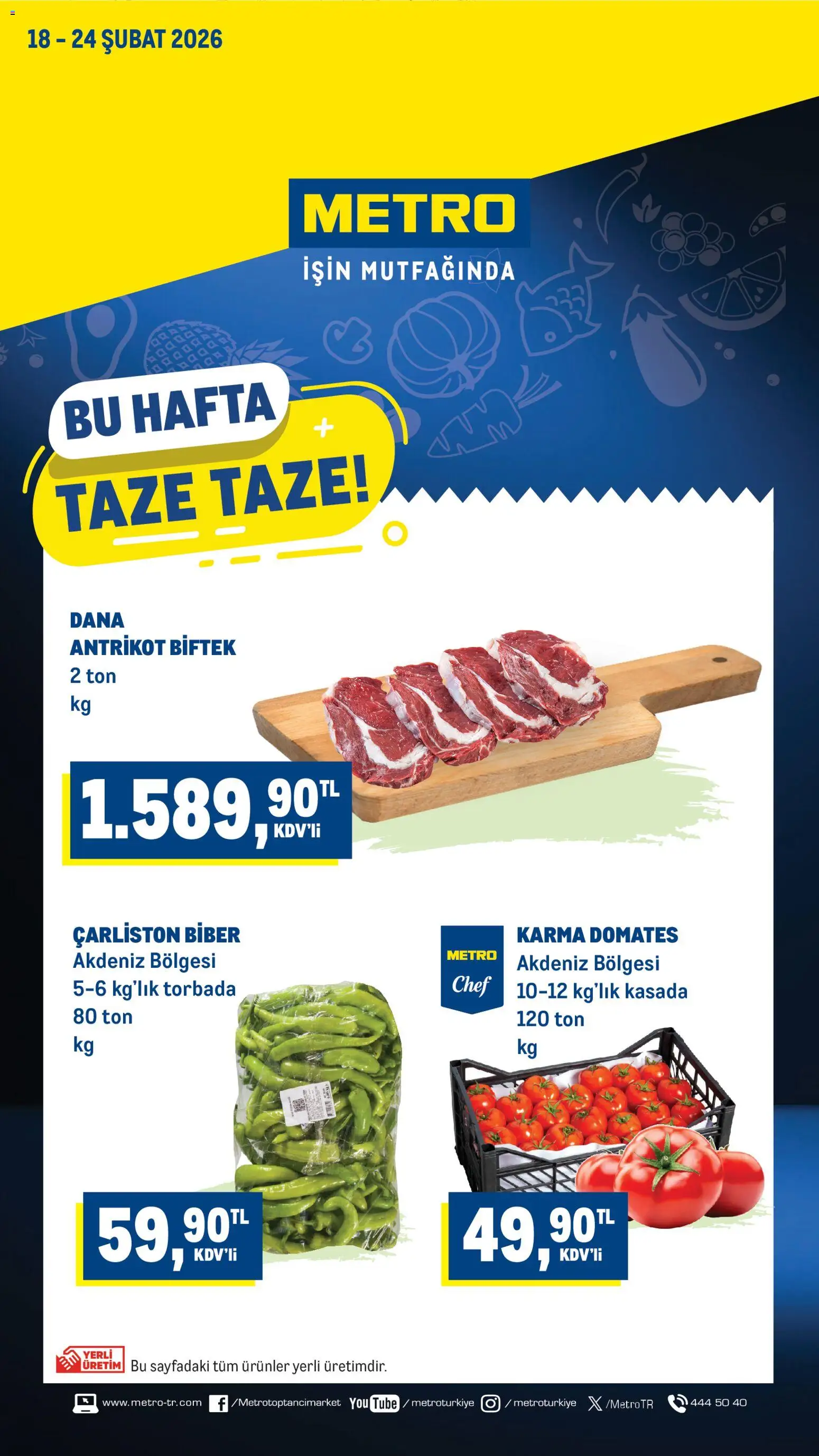 Metro Katalog - 18.02.2026 tarihinden itibaren geçerlidir | Sayfa: 1 | Ürünler: Domates, Biber