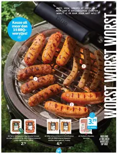 AH Terra BBQ plantaardige smokey tomaat worstjes (5 stuks) of AH BBQ Scharrel kipworst crispy chili (5 stuks), AH Terra BBQ plantaardige smokey tomaat worstjes (5 stuks) of AH BBQ Scharrel kipworst crispy chili (5 stuks), vanaf - Voorbeeld van een folder van Albert Heijn, geldig van 08.04.2026 | Pagina: 59 | Producten: Tomaat, Worst, Chipolata, Szeletelt bacon