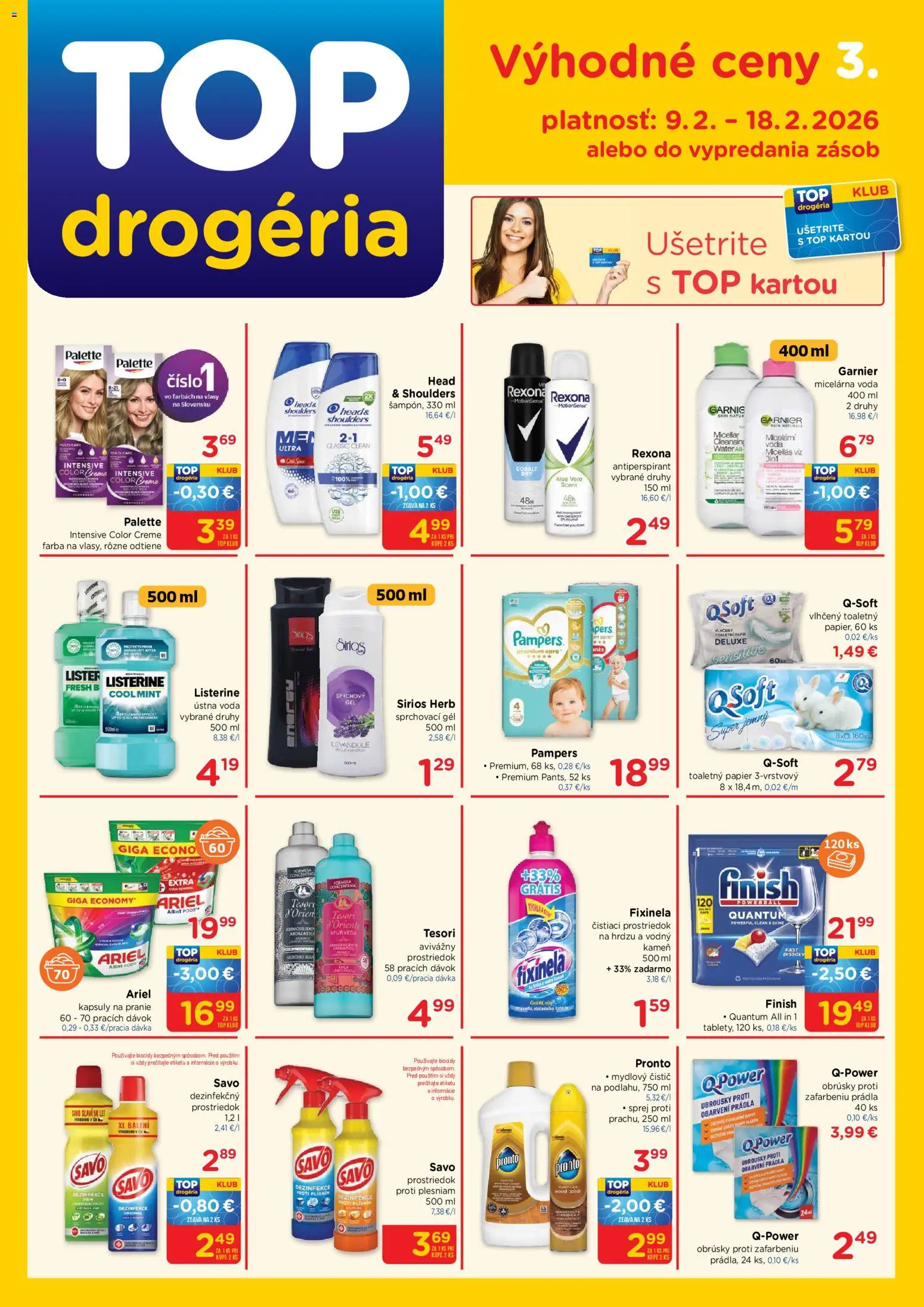 Nové TOP Drogéria akcie – leták je platný od 09.02.2026 | Strana: 1