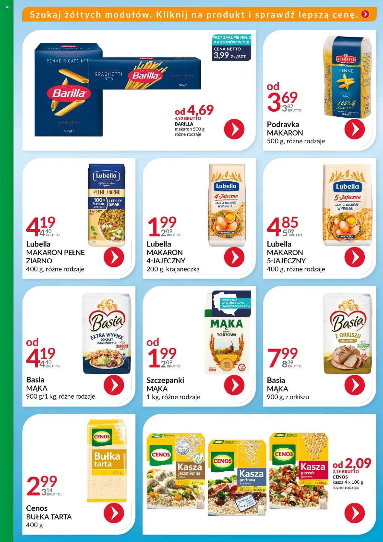 Eurocash Gazetka - Katalog Artykułów Spożywczych od 19.10.2025 | Strona: 22 | Produkty: Penne, Bułka tarta, Bułka, Jaja